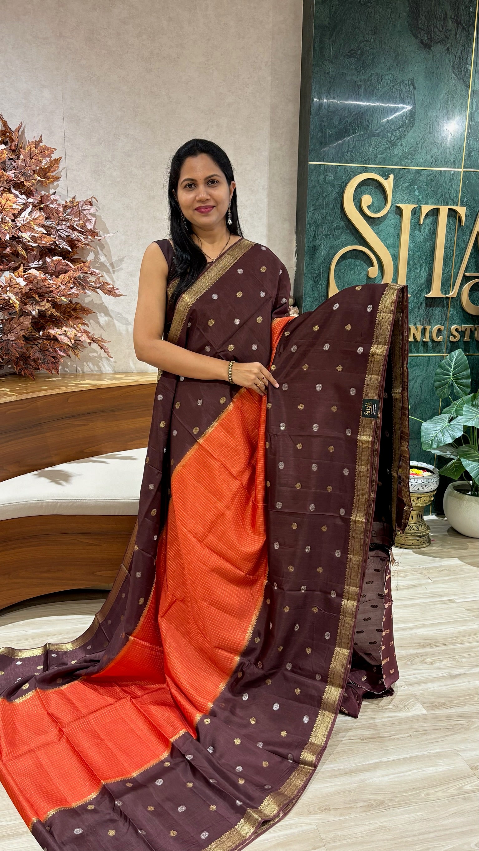 Russian silk checks and border