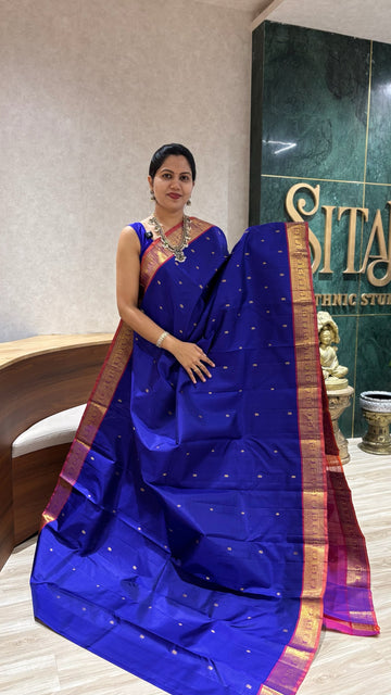 Handloom Kanchi pattu blue
