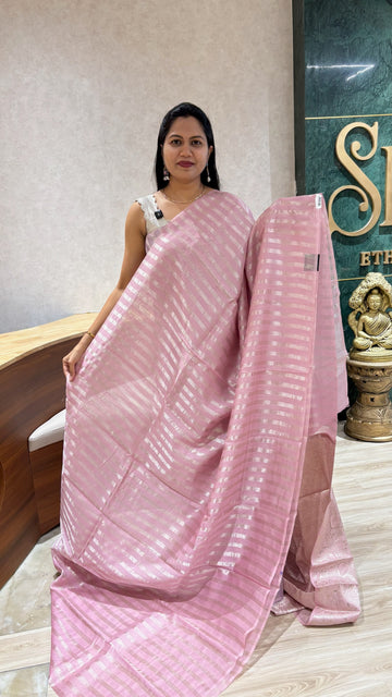 Chinia tissue brocade blouse pink
