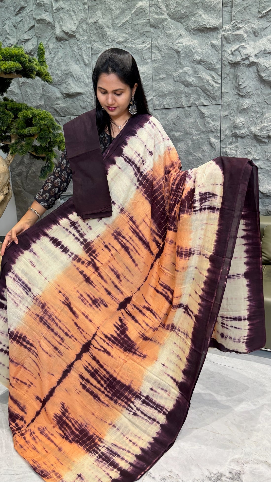 Shibori brown
