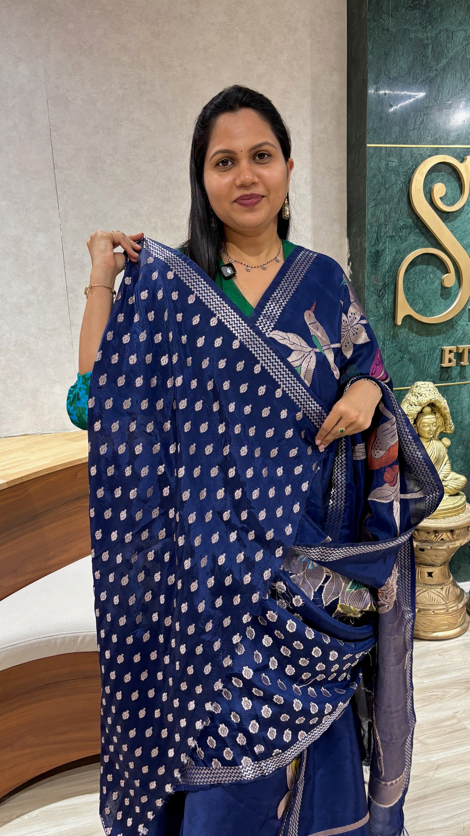 Paper silk paithani pallu