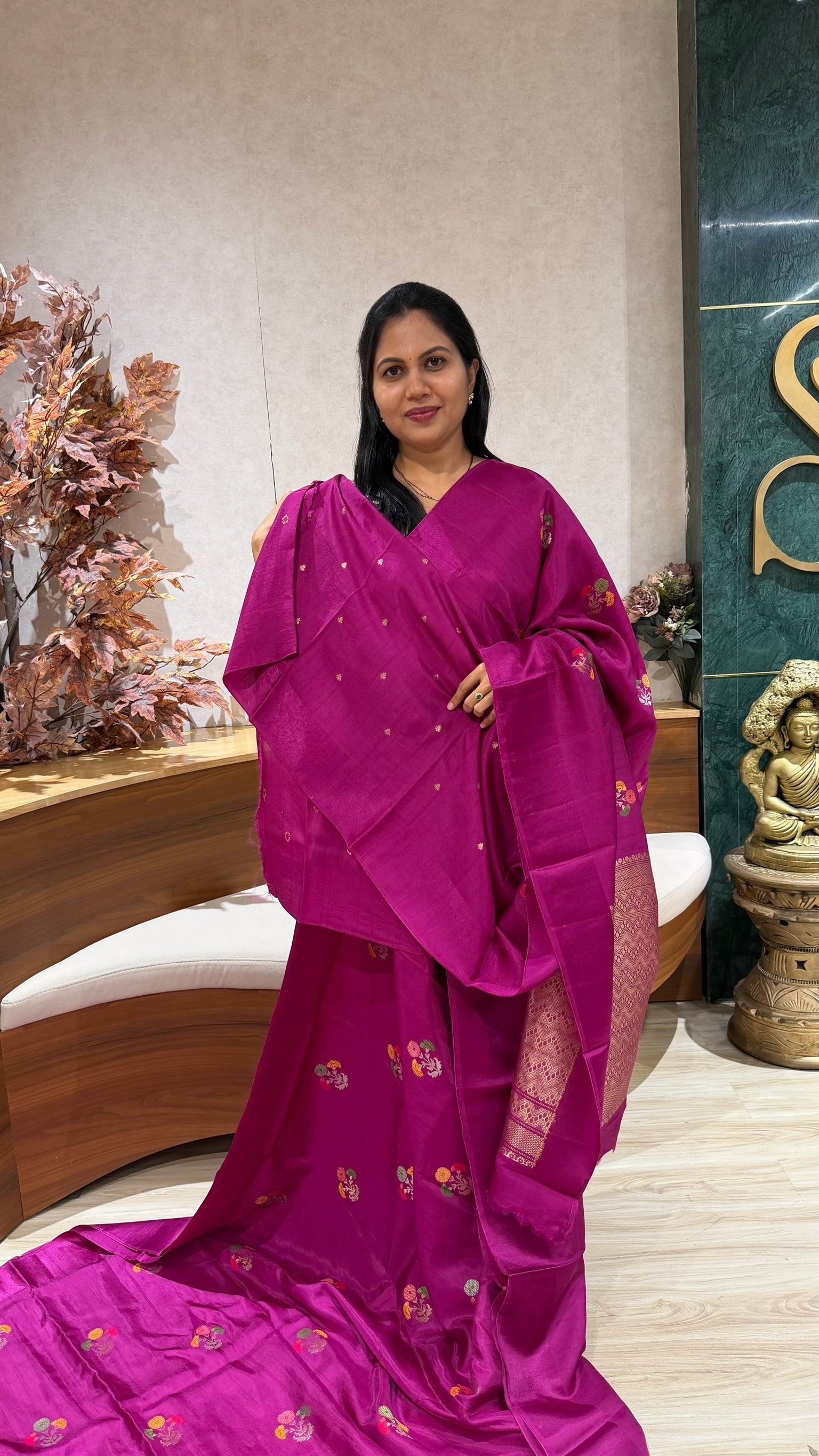 Fancy tussar magenta