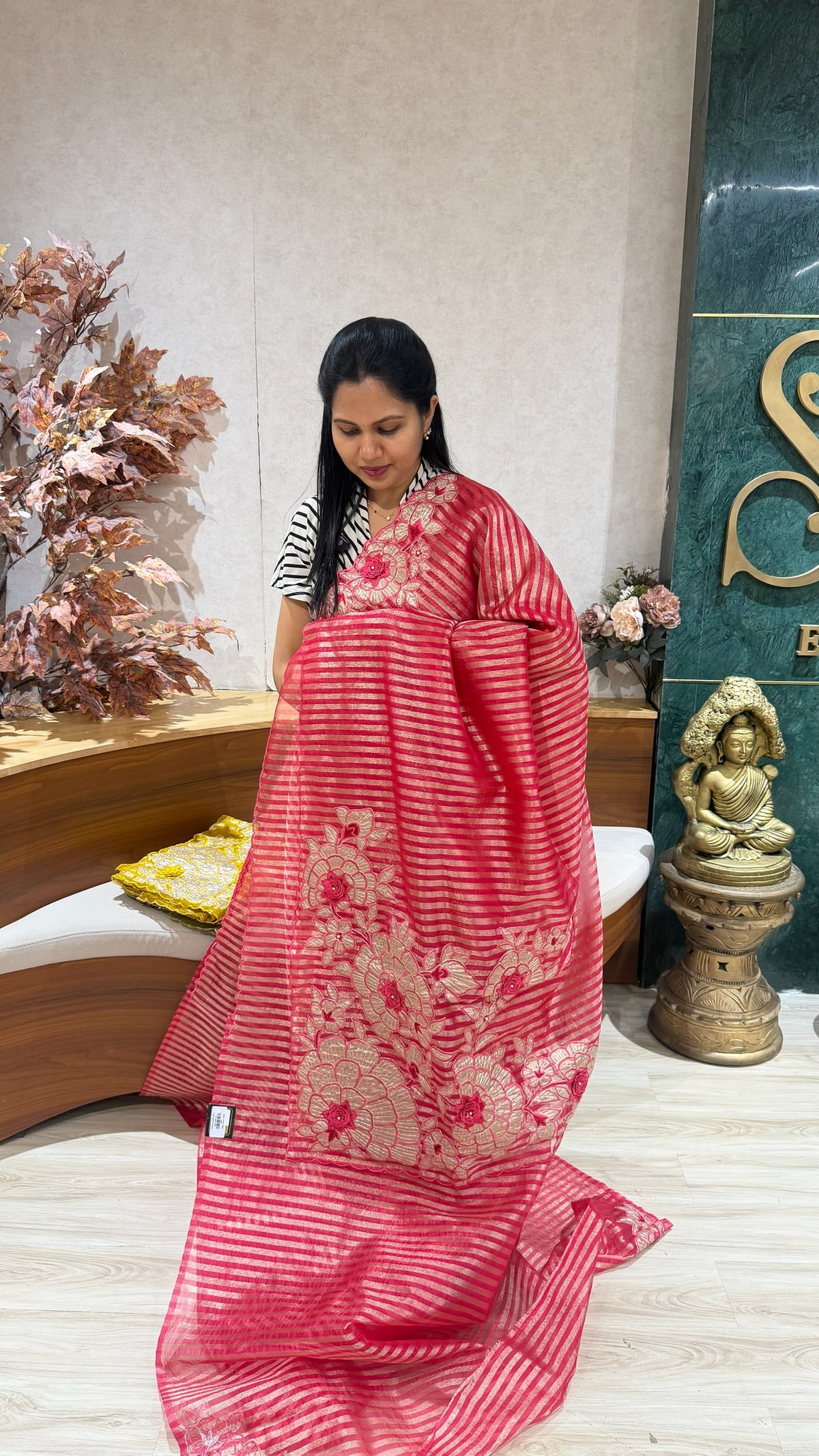 Tissue kora embroidery