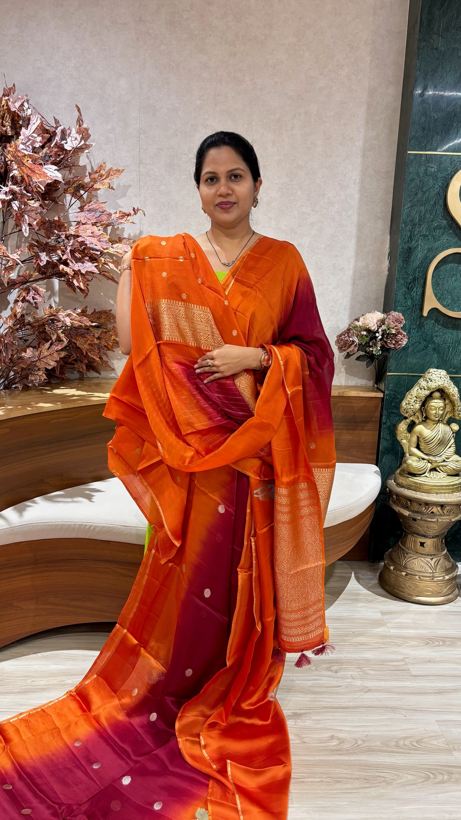 Manipuri kota maroon-orange