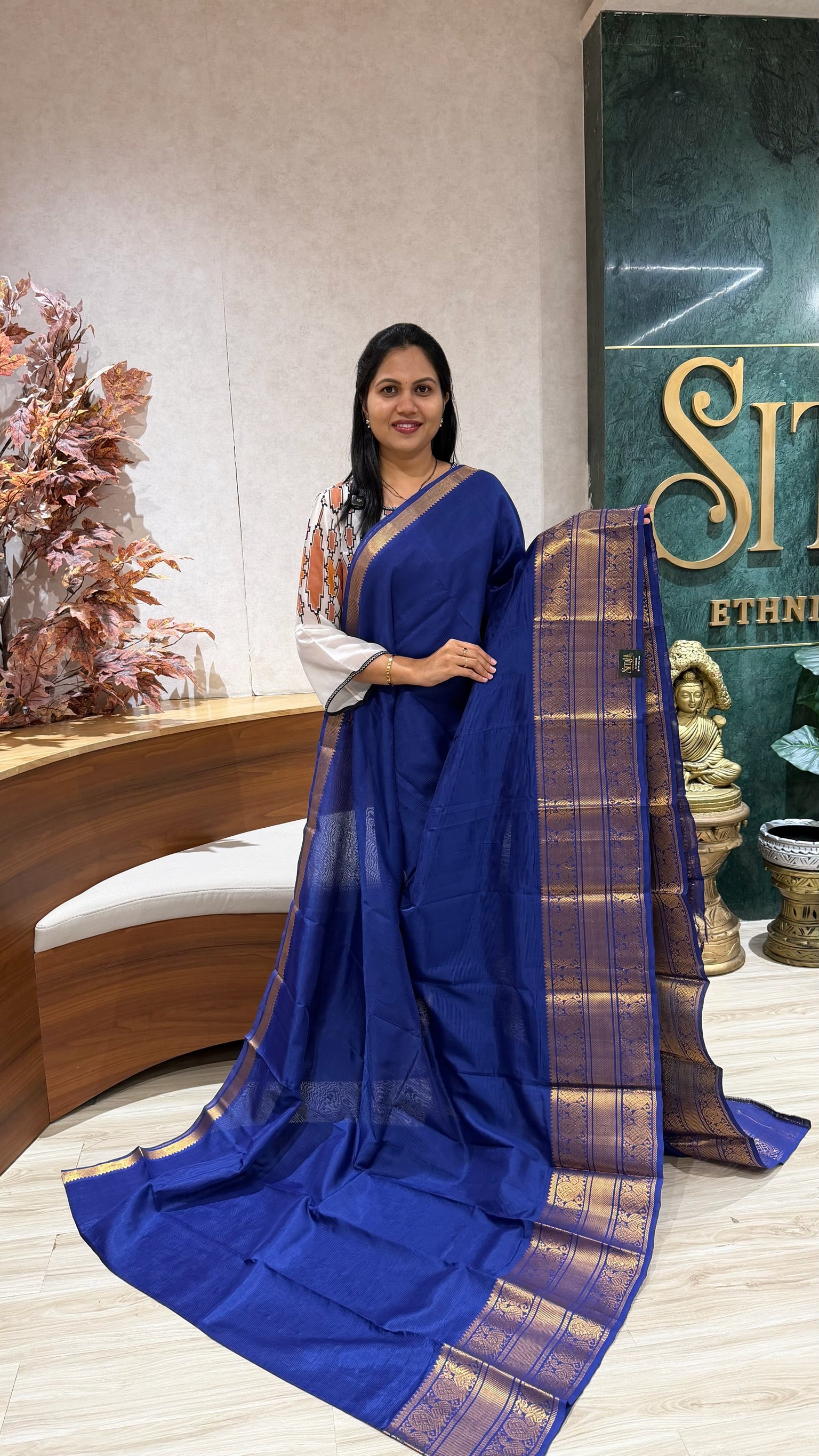 Handloom mangalgiri royal blue