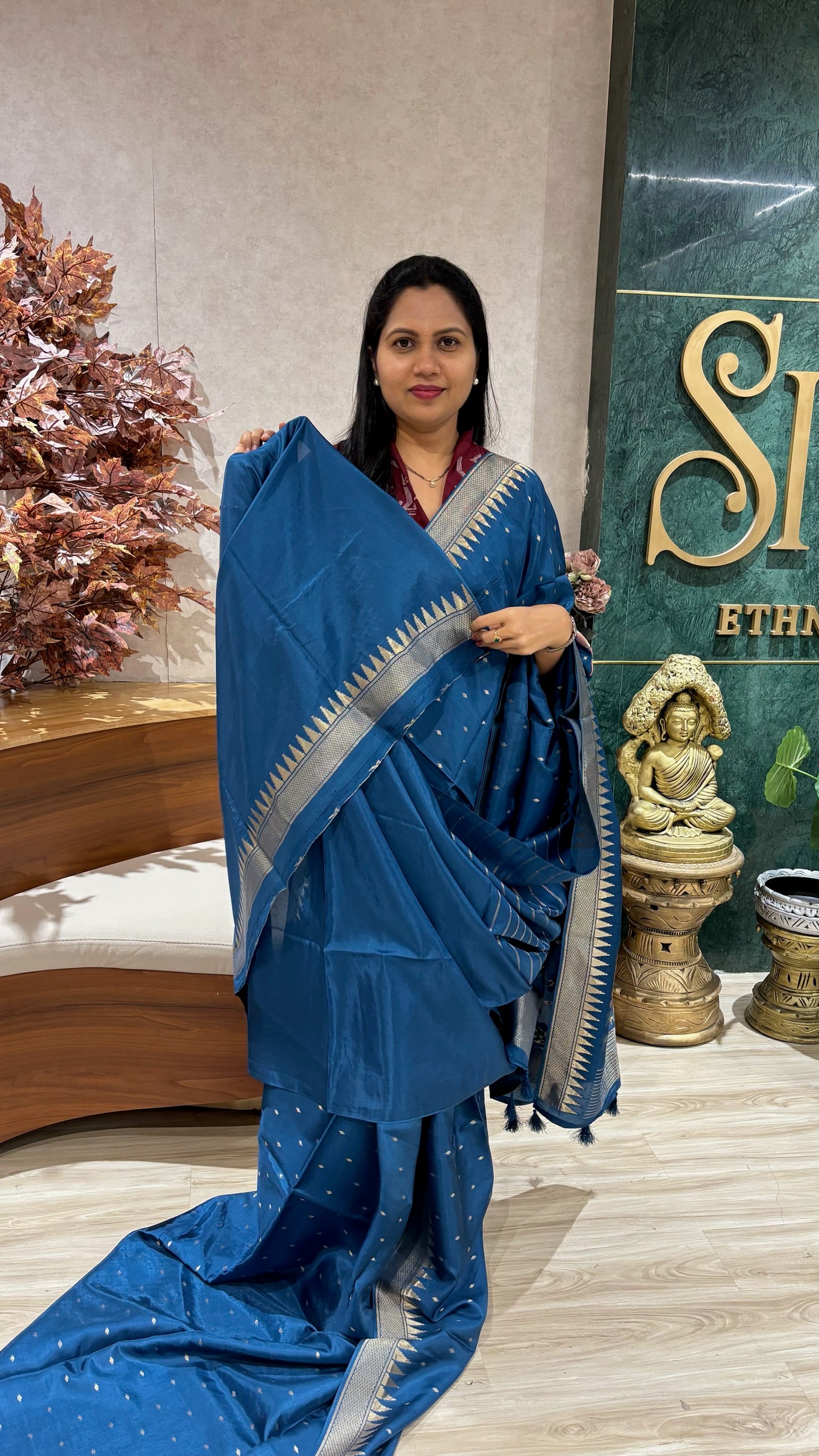Mashru georgette blue