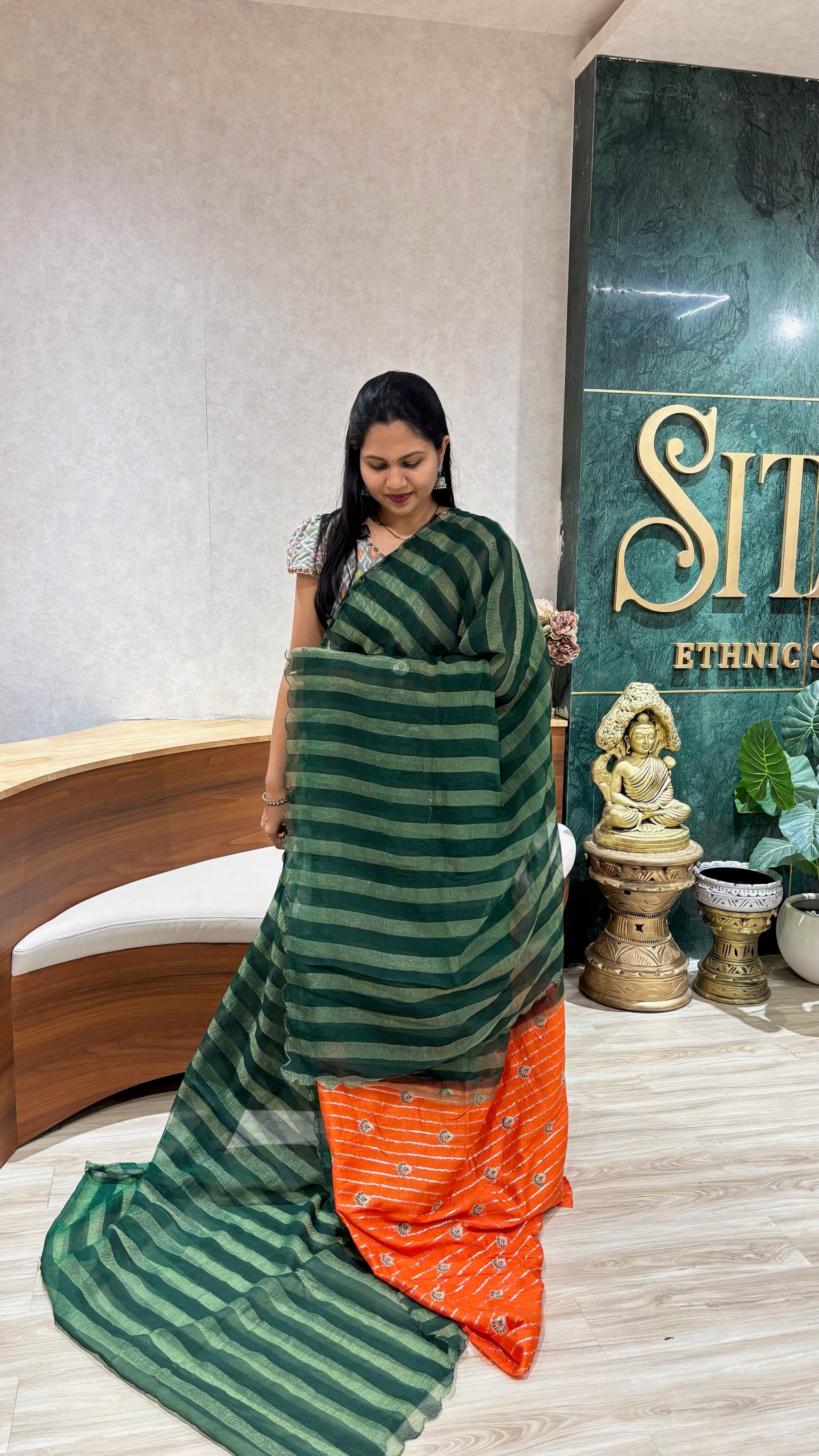 Fancy chiffon dark green
