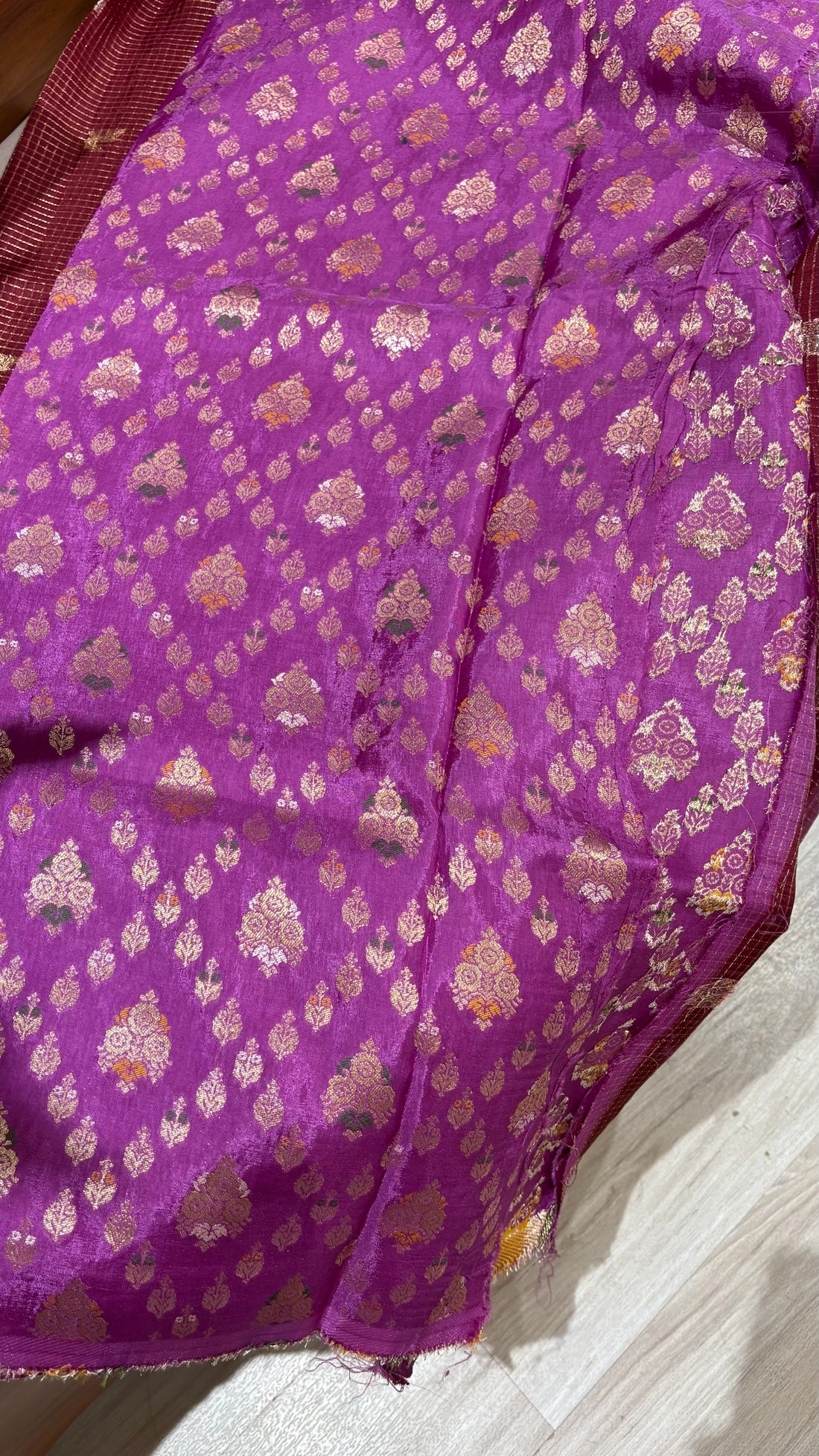 Vintage checks maroon blouse 1