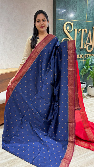 Fancy banaras navy blue