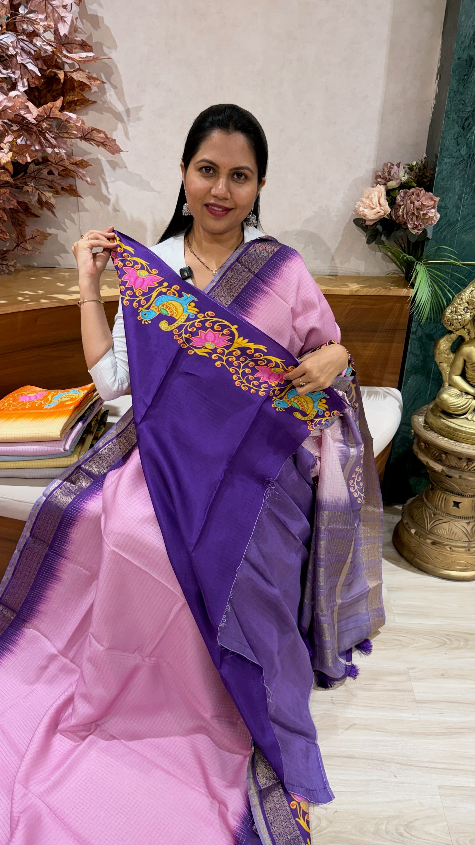 Vintage checks Tanjore print