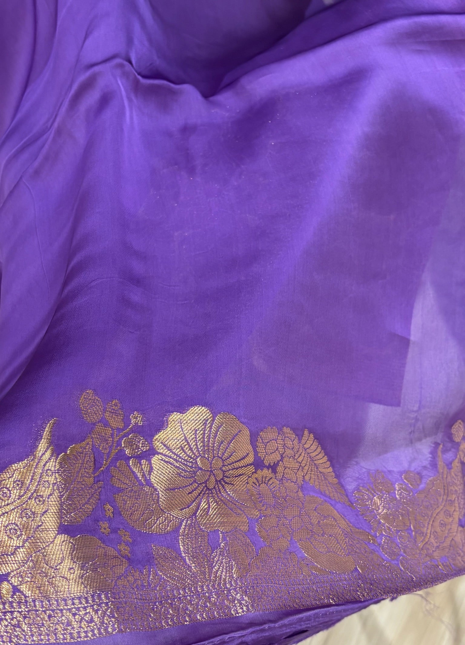 Mashru silk purple