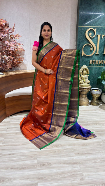 Handloom gadwal with kanchi borders