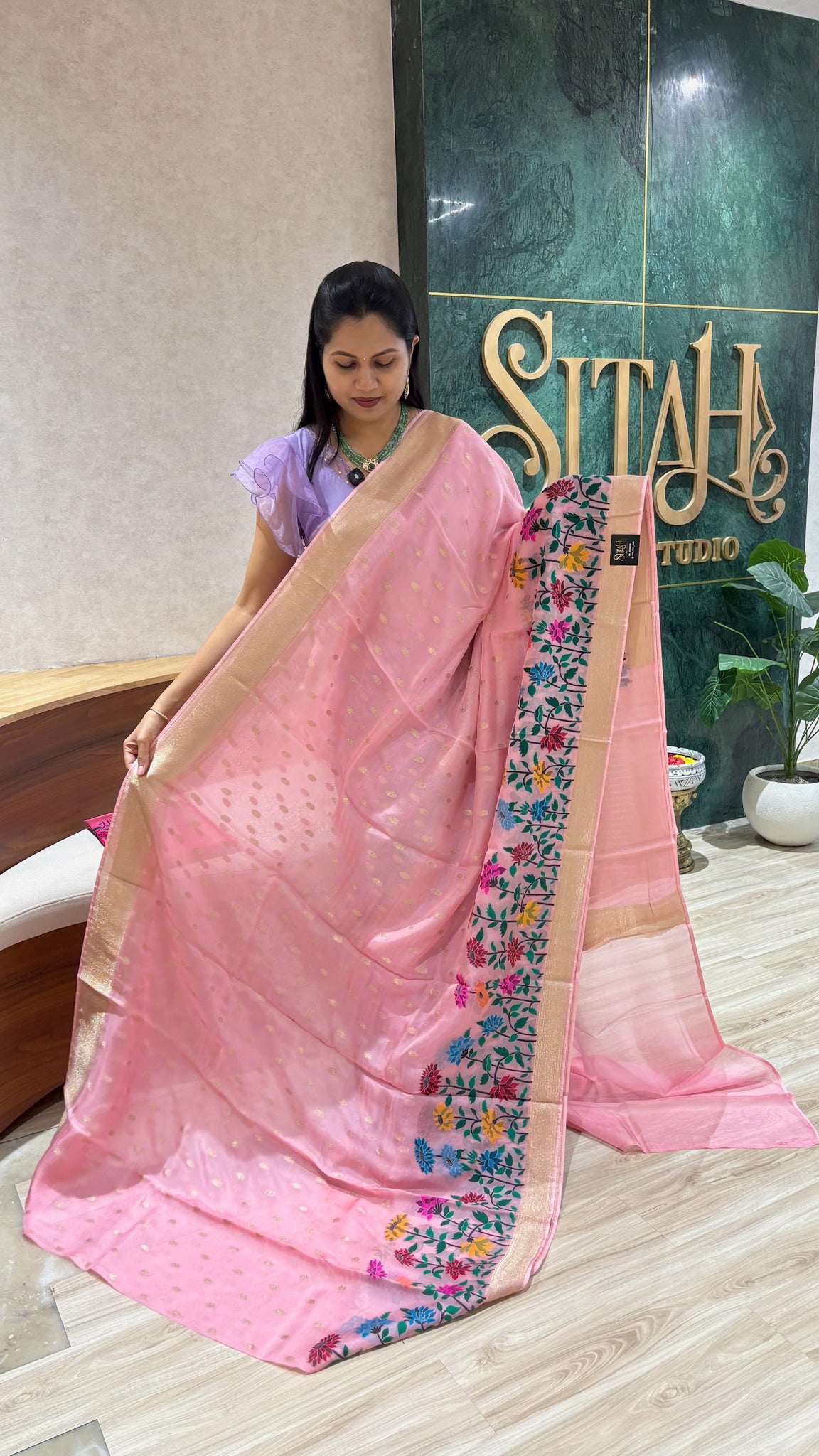 Crepe organza baby pink