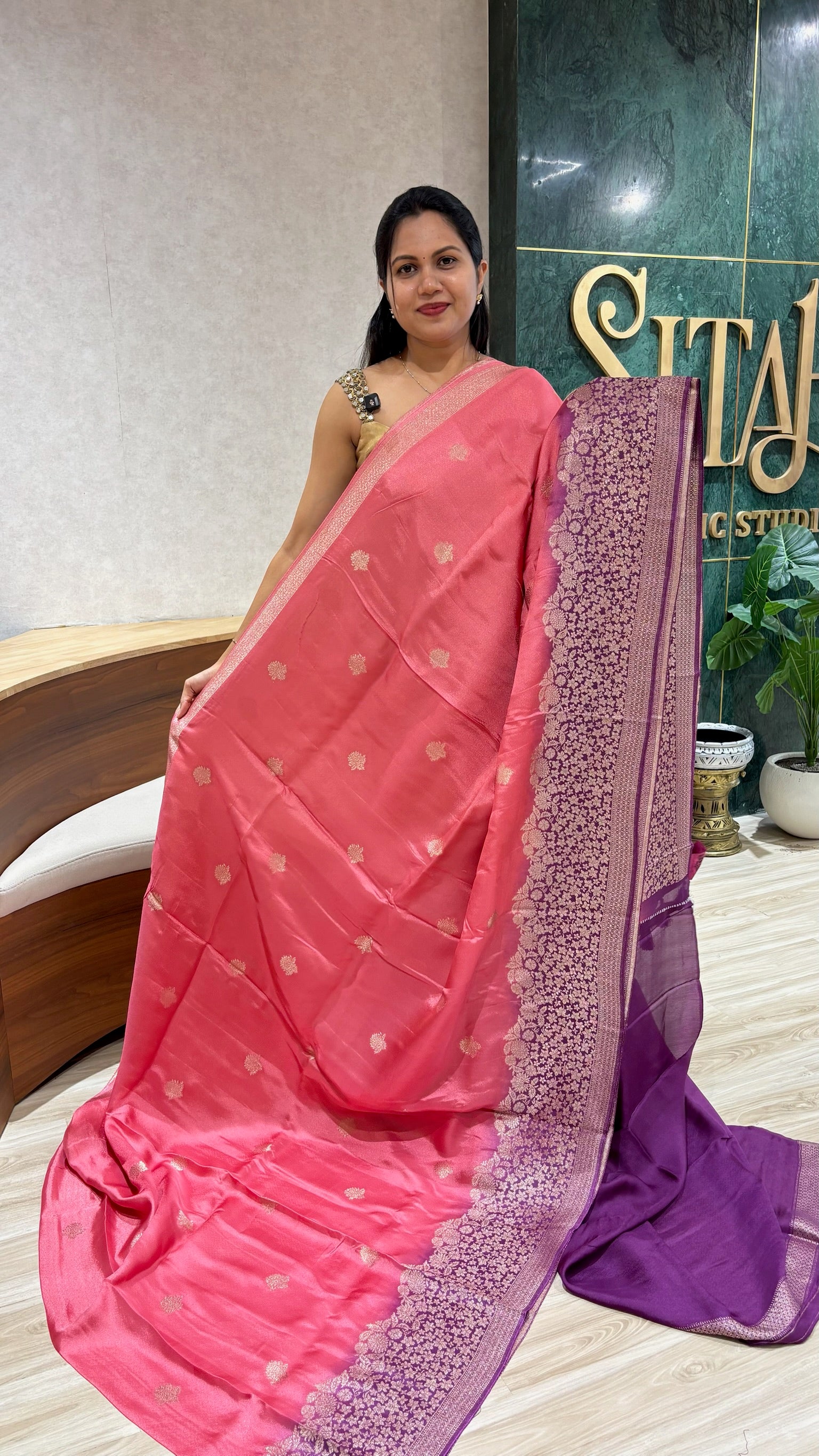 Tissue georgette peach - wine