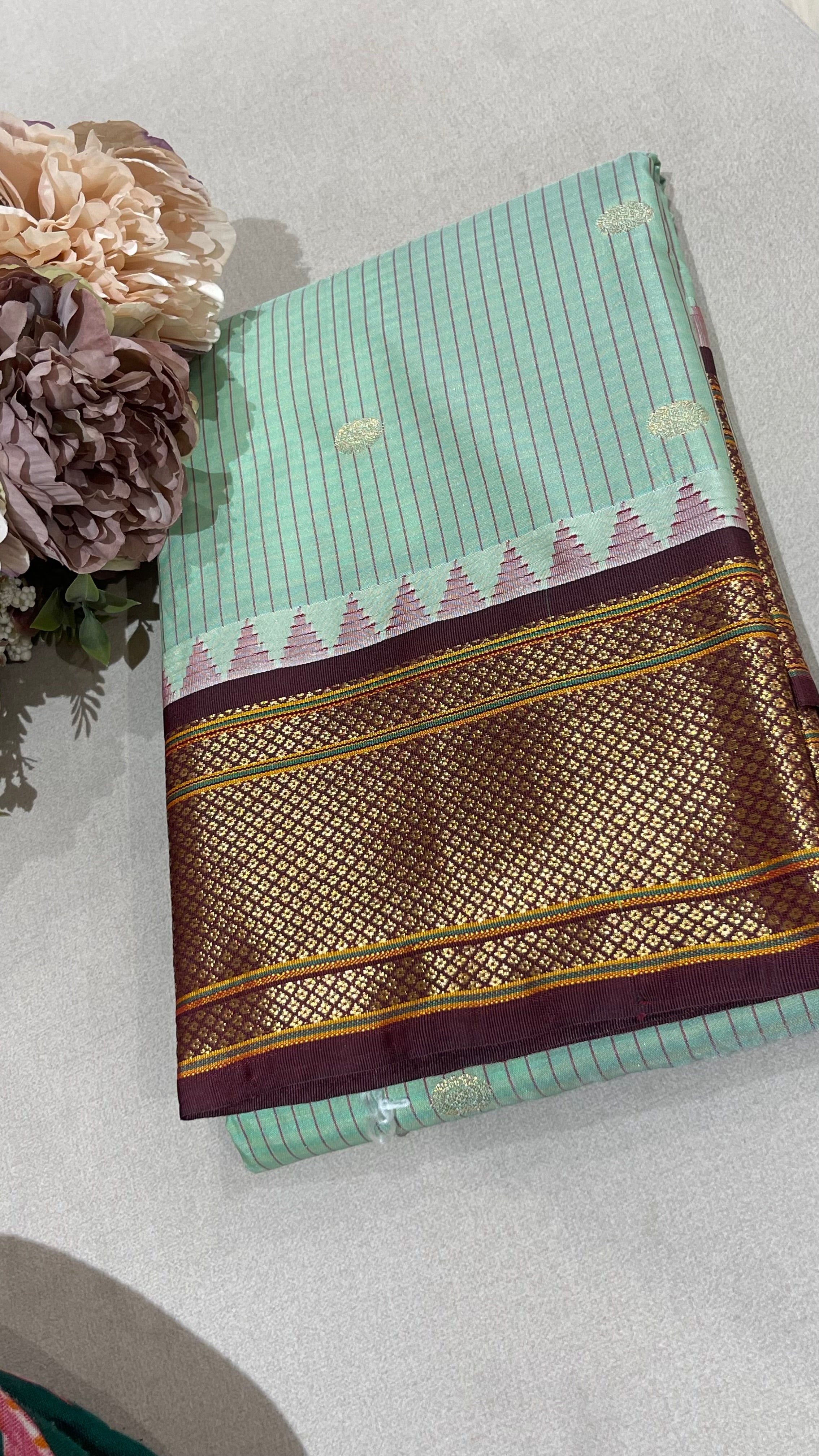 Semi gadwal pista green maroon