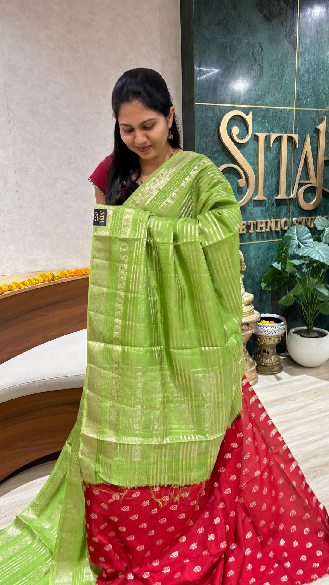 Fancy Russian silk parrot green red