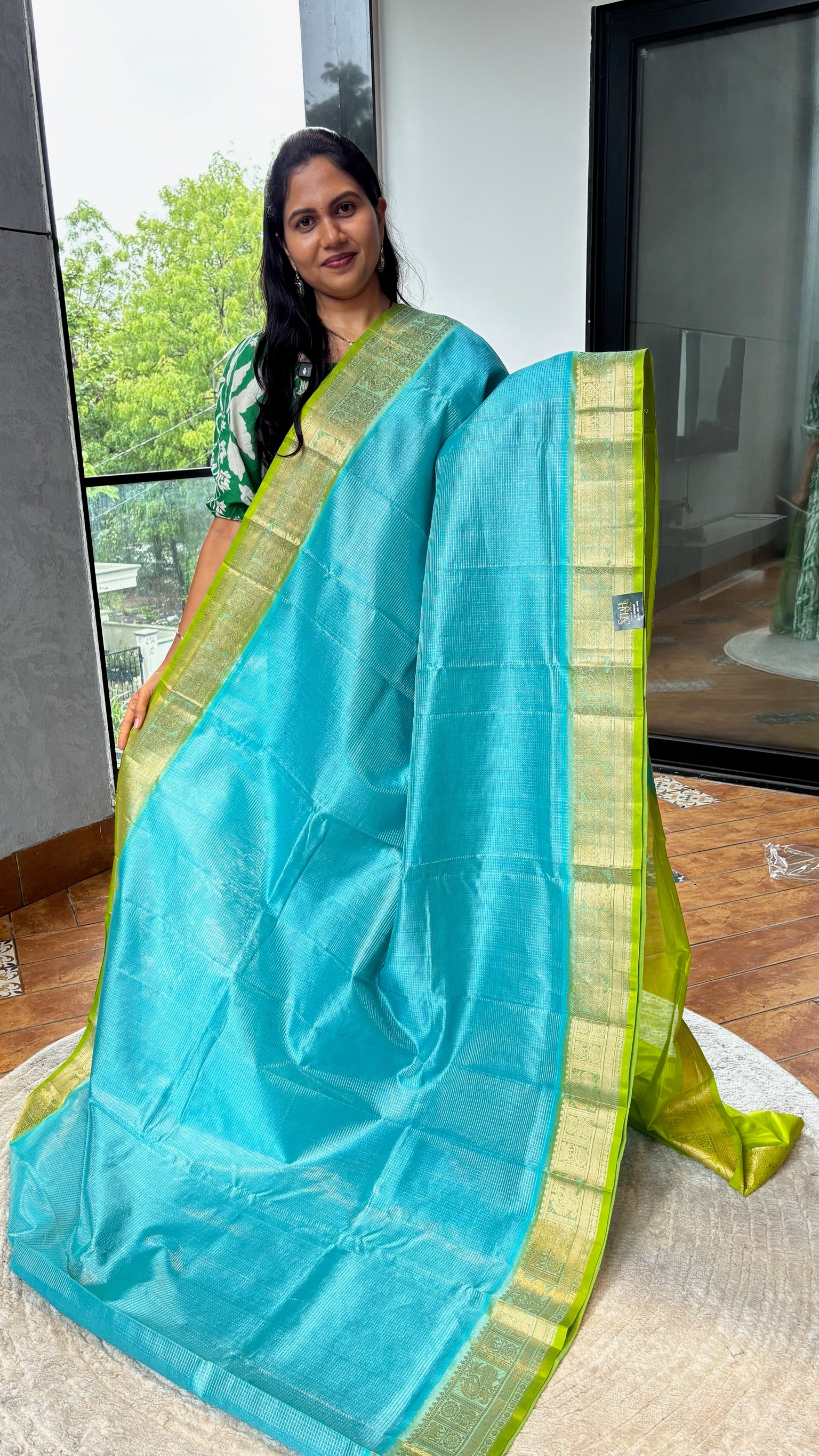 Mangalgiri pattu skyblue