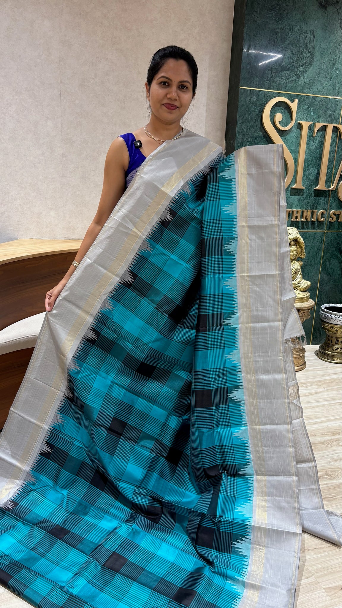 Handloom Kanchi pattu checks