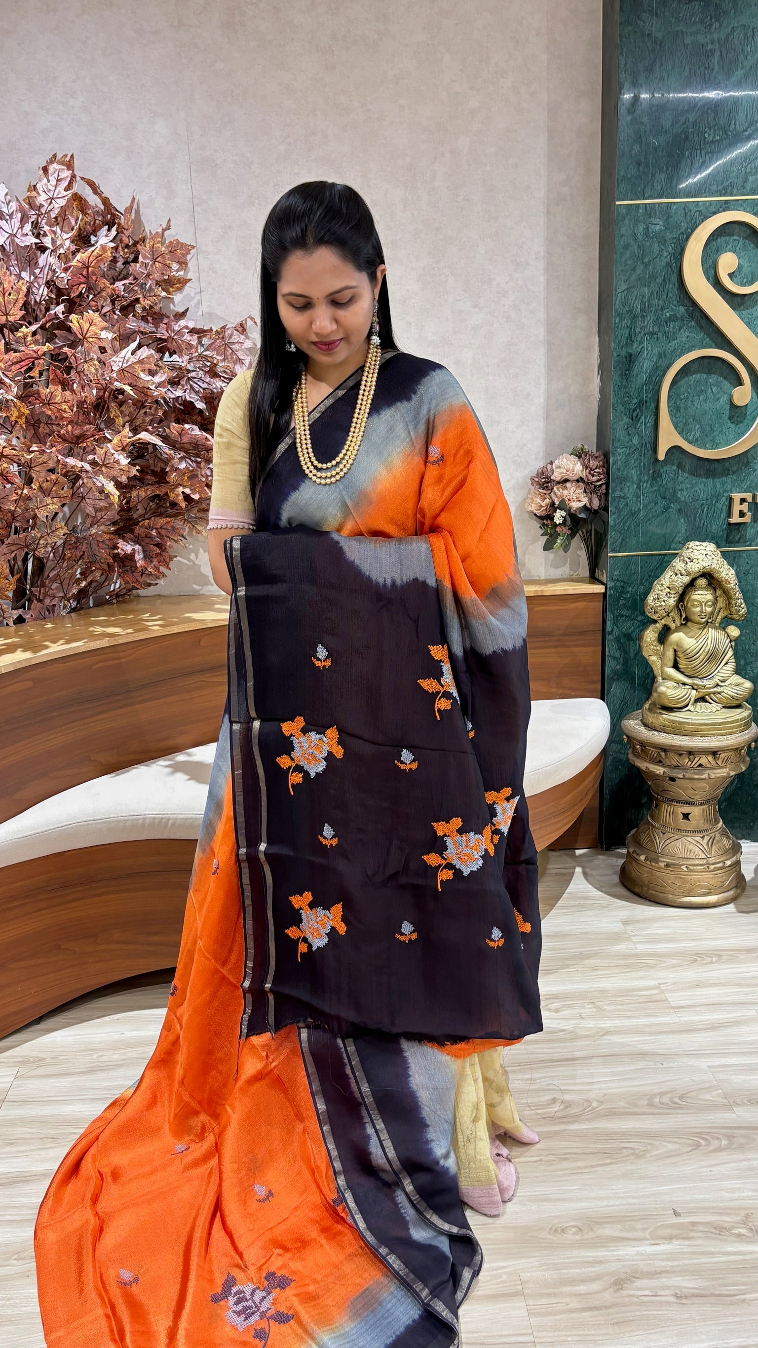 Jute silk saree