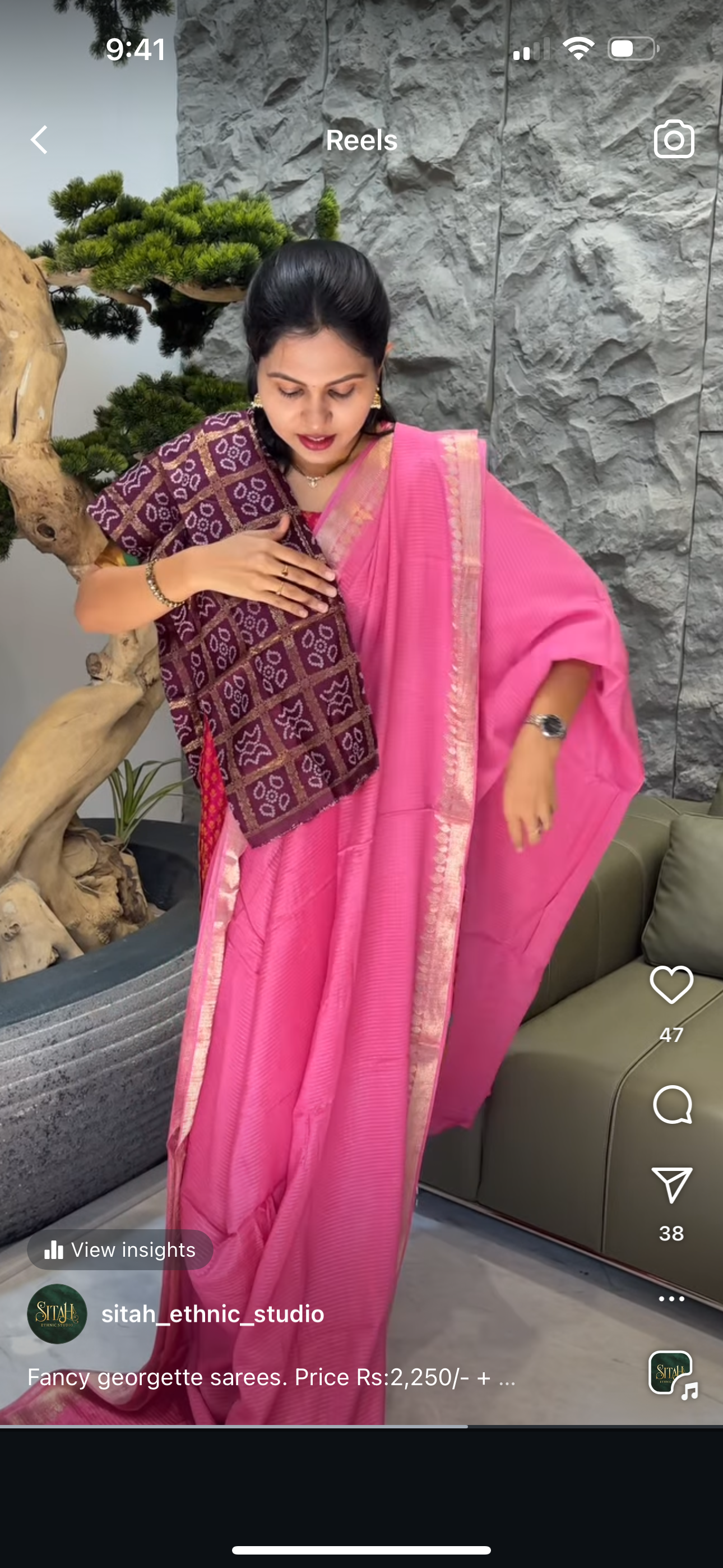 Baby pink wine bandhini