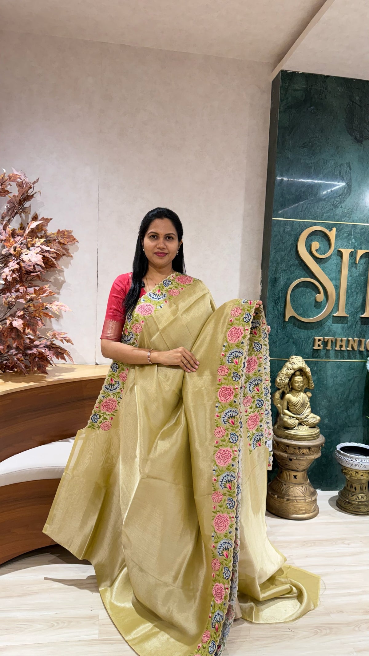 Designer tissues with Tussar embroidery blouses