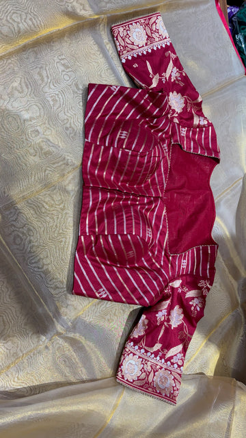 Silver gold tissue with stitched blouse