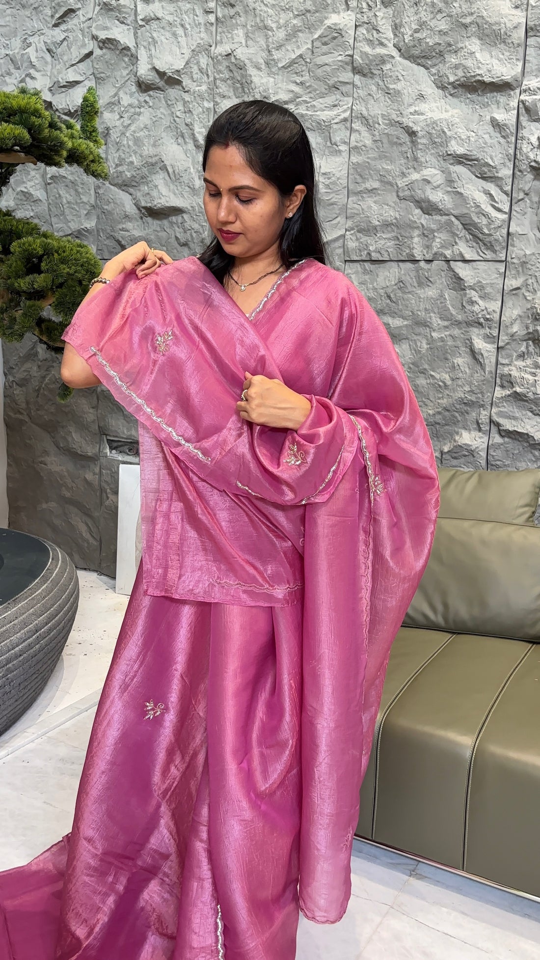 Crush organza pink
