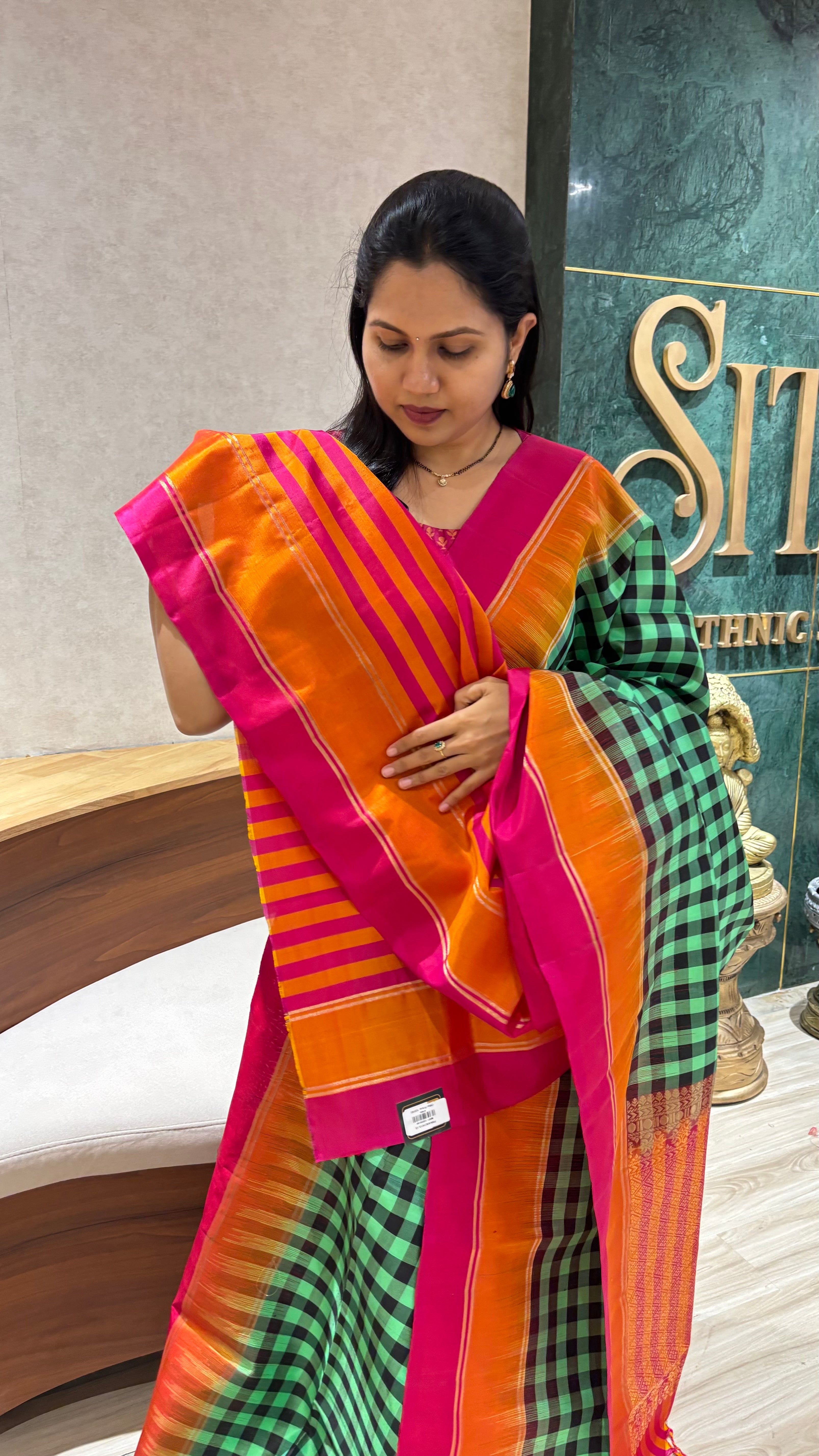Designer handloom kanchi checks