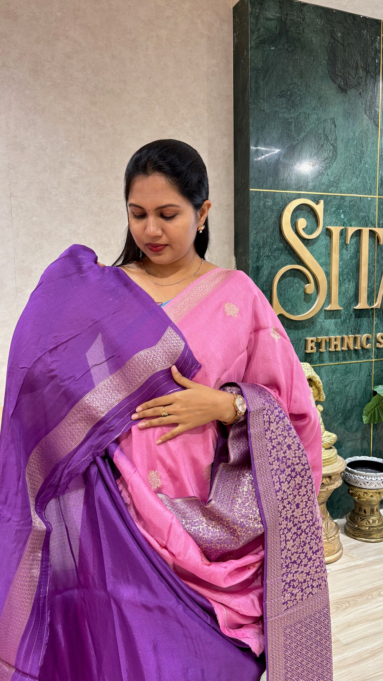 Tissue georgette pink-purple