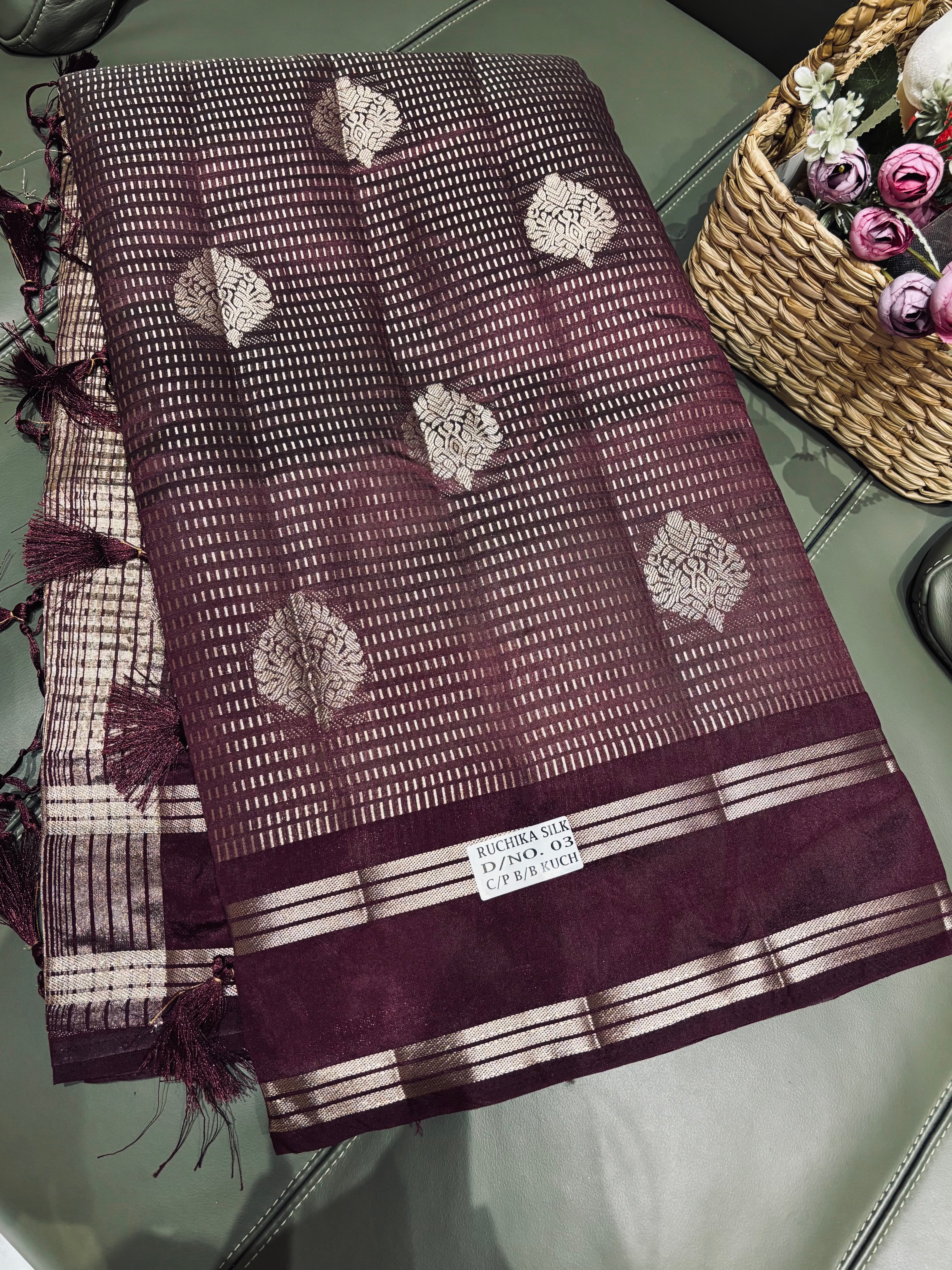 Fancy mango pattu brown