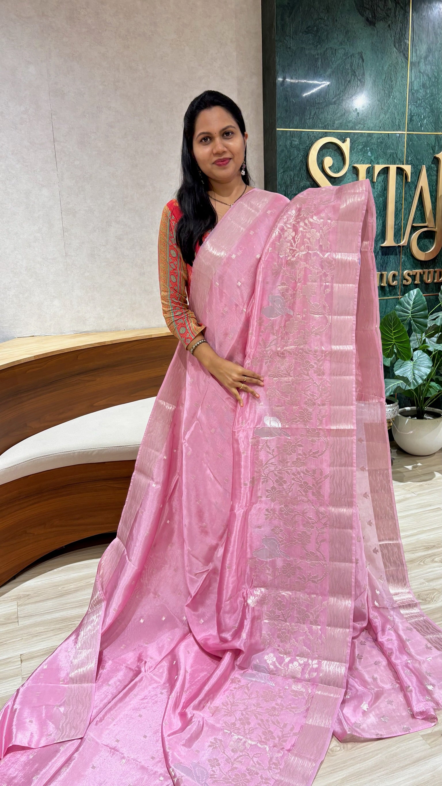 Paper silk baby pink