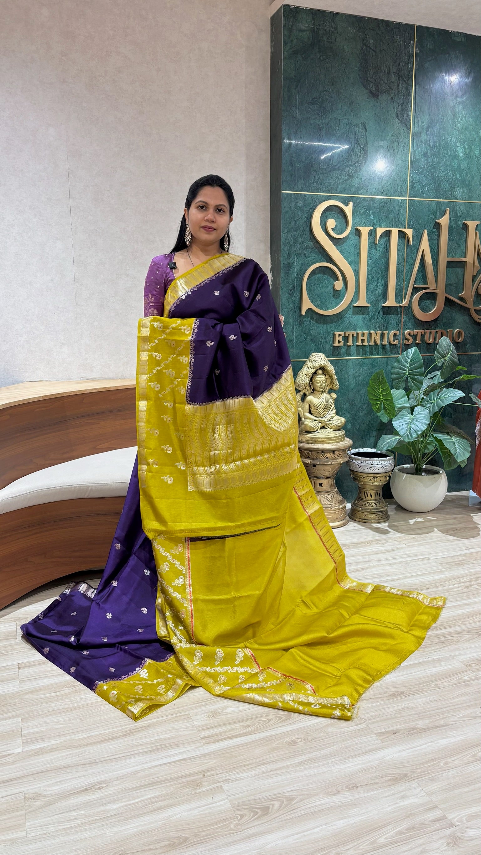 Fancy mango pattu purple