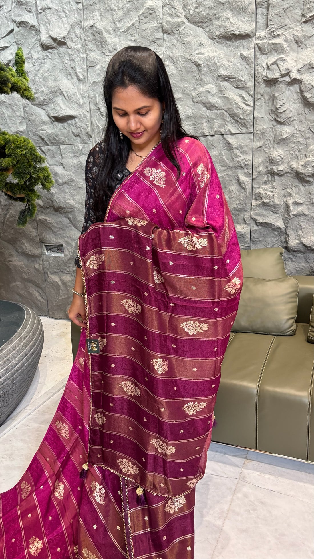 Fancy banaras magenta pink
