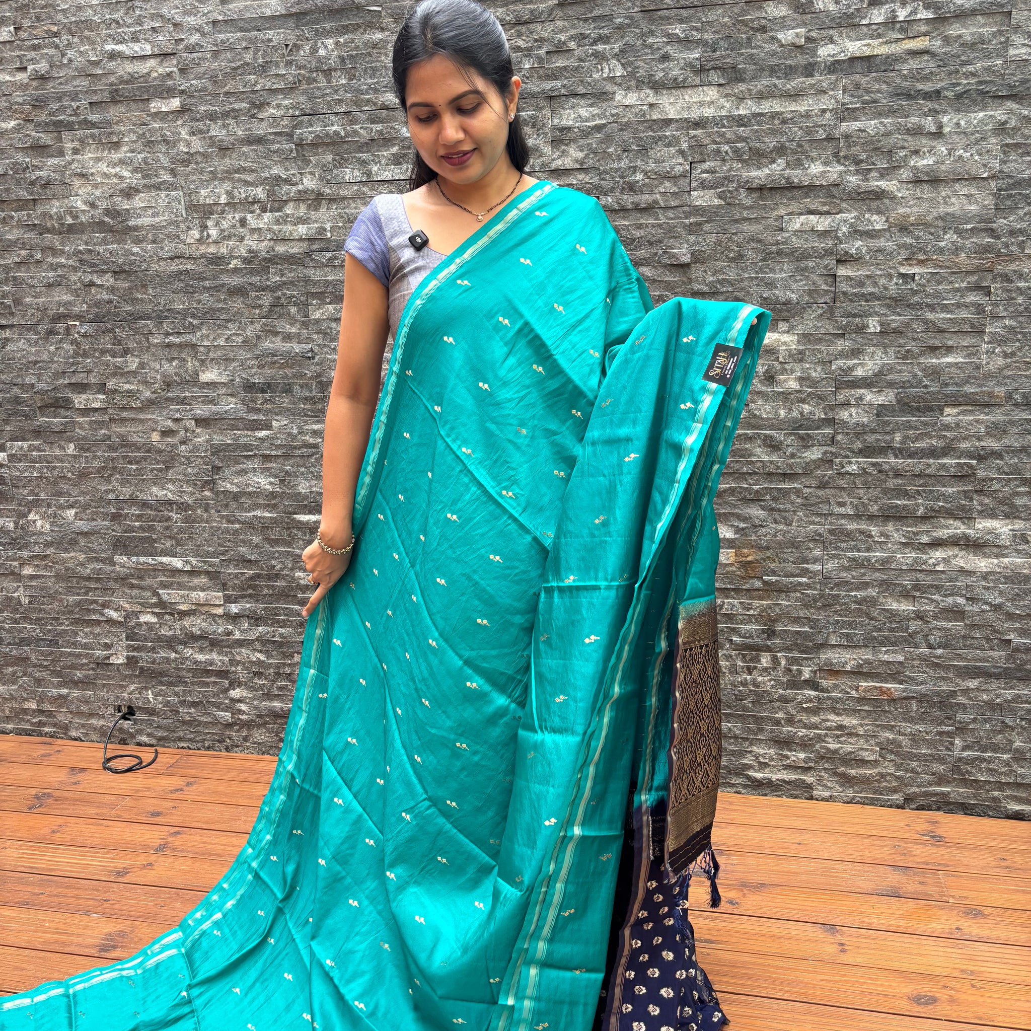 Soft pattu seablue -blue