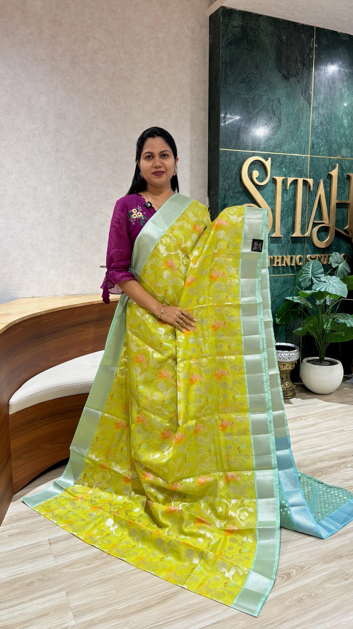 Silk kota green