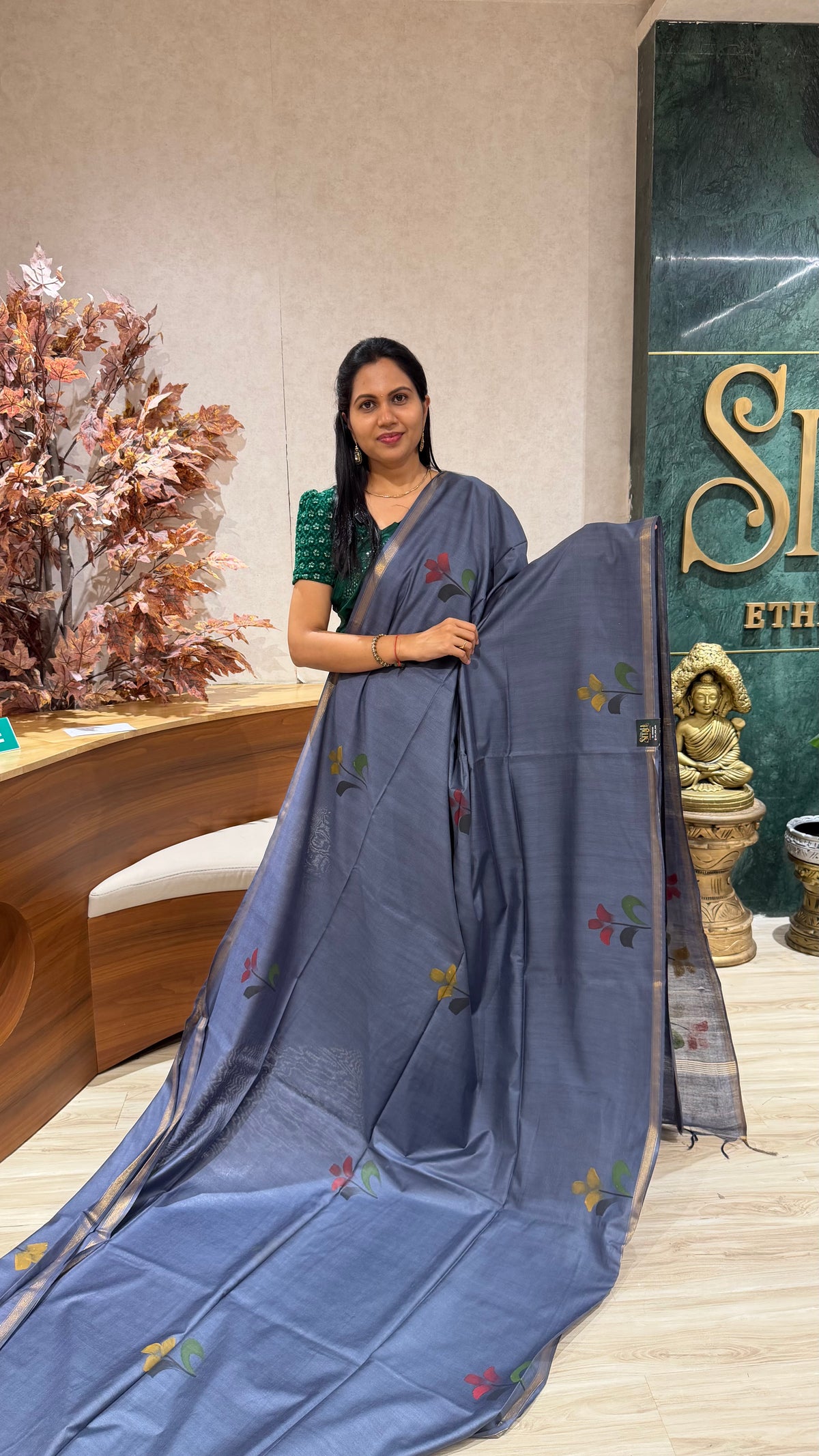 Fancy tussar handpaint