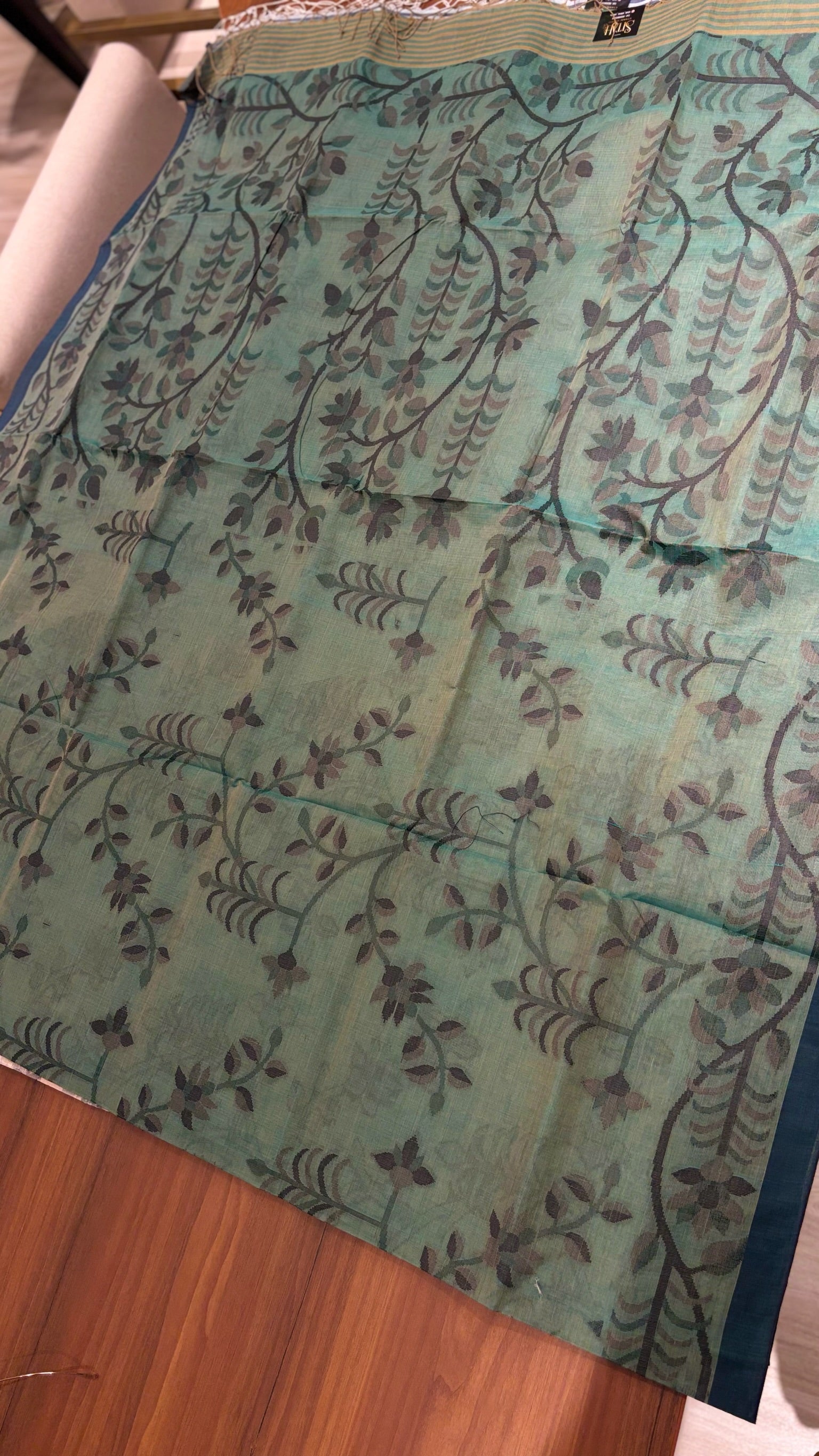 Dhaka cotton dark green