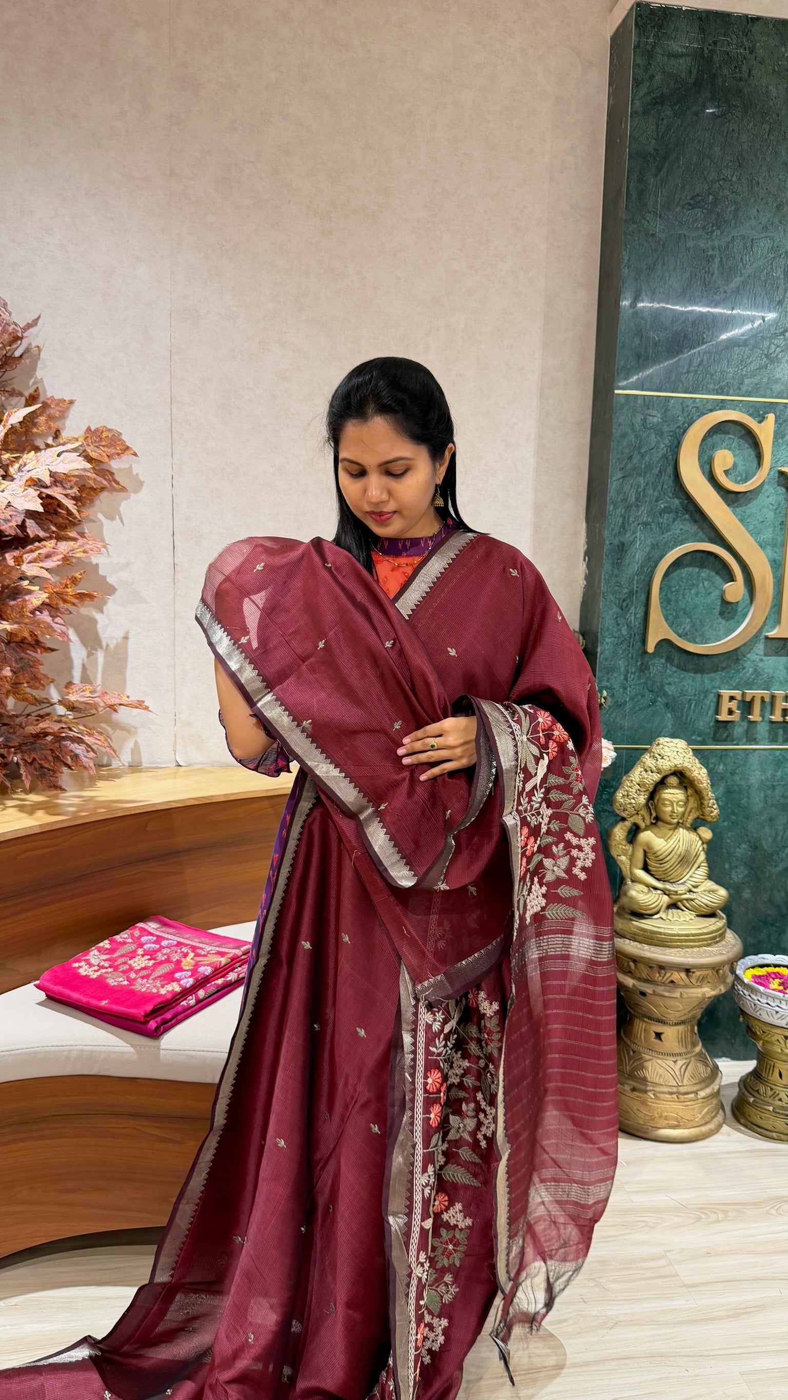 Handloom Mangalgiri embroidery