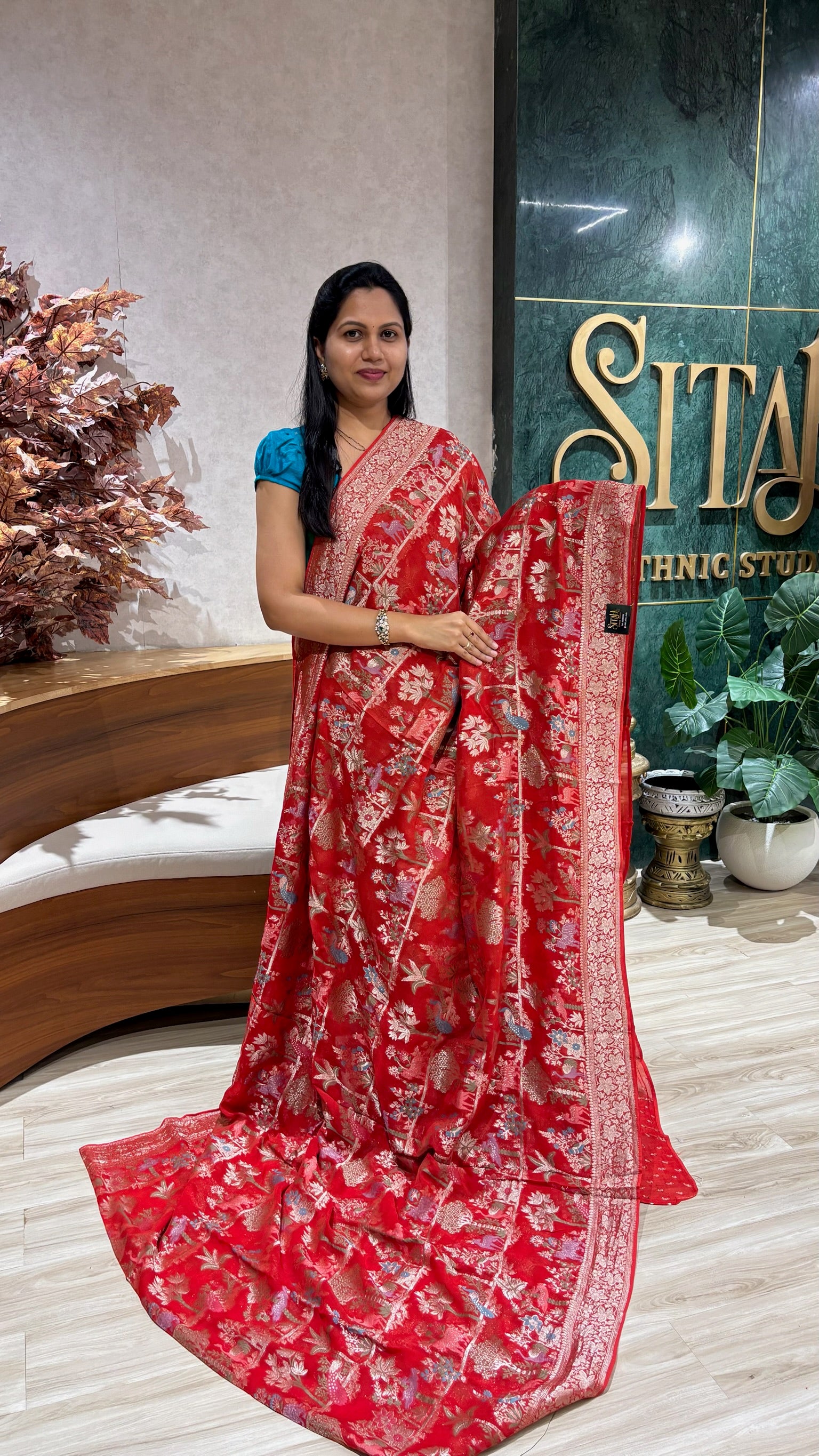 Chiffon georgette red