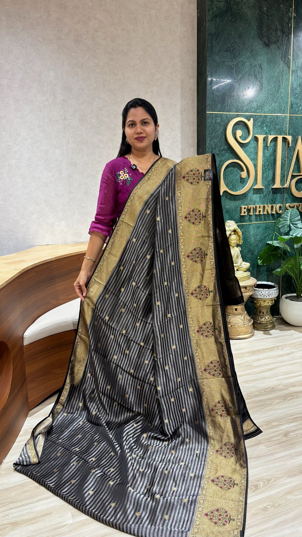 Mashru georgette black