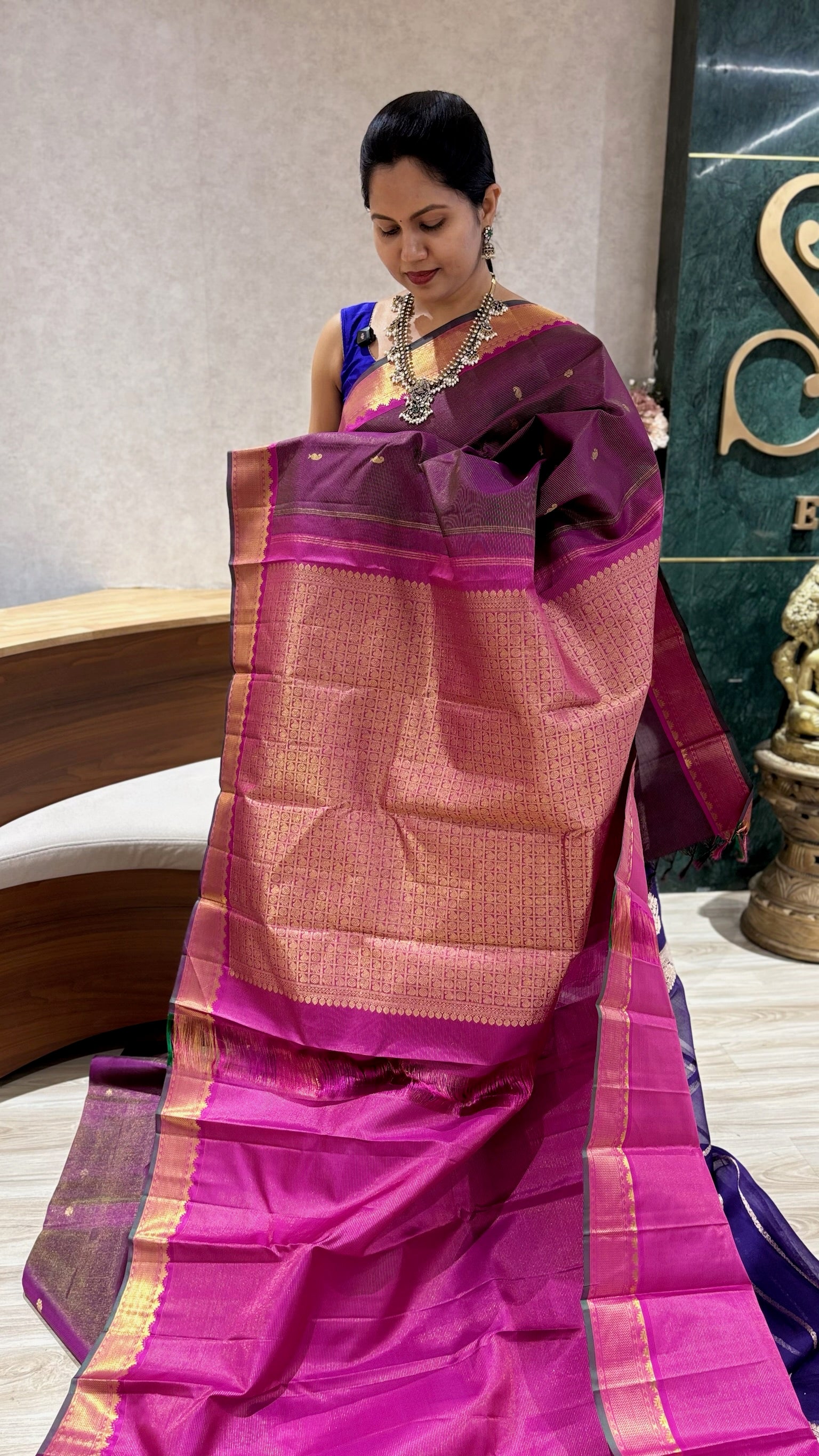Handloom kanchi pattu wine