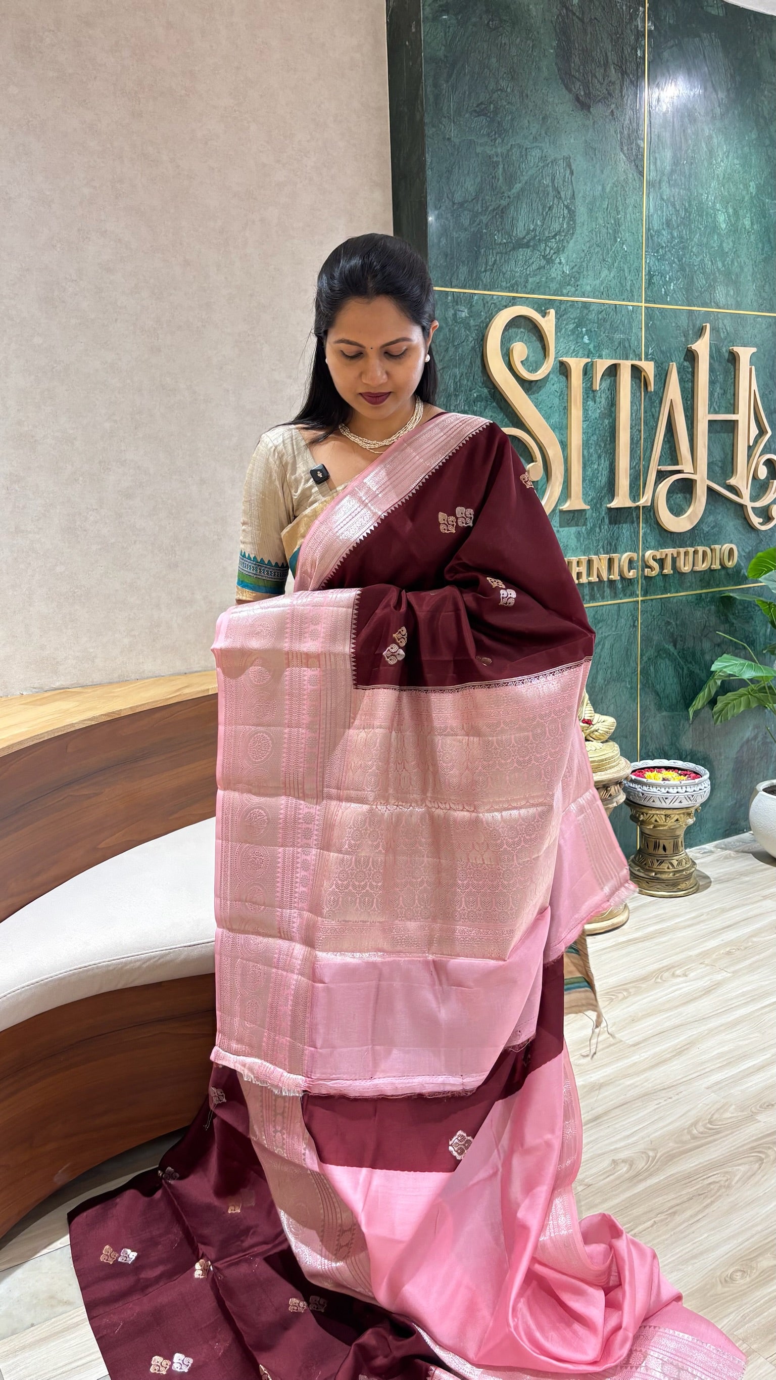 Chanderi mango pattu