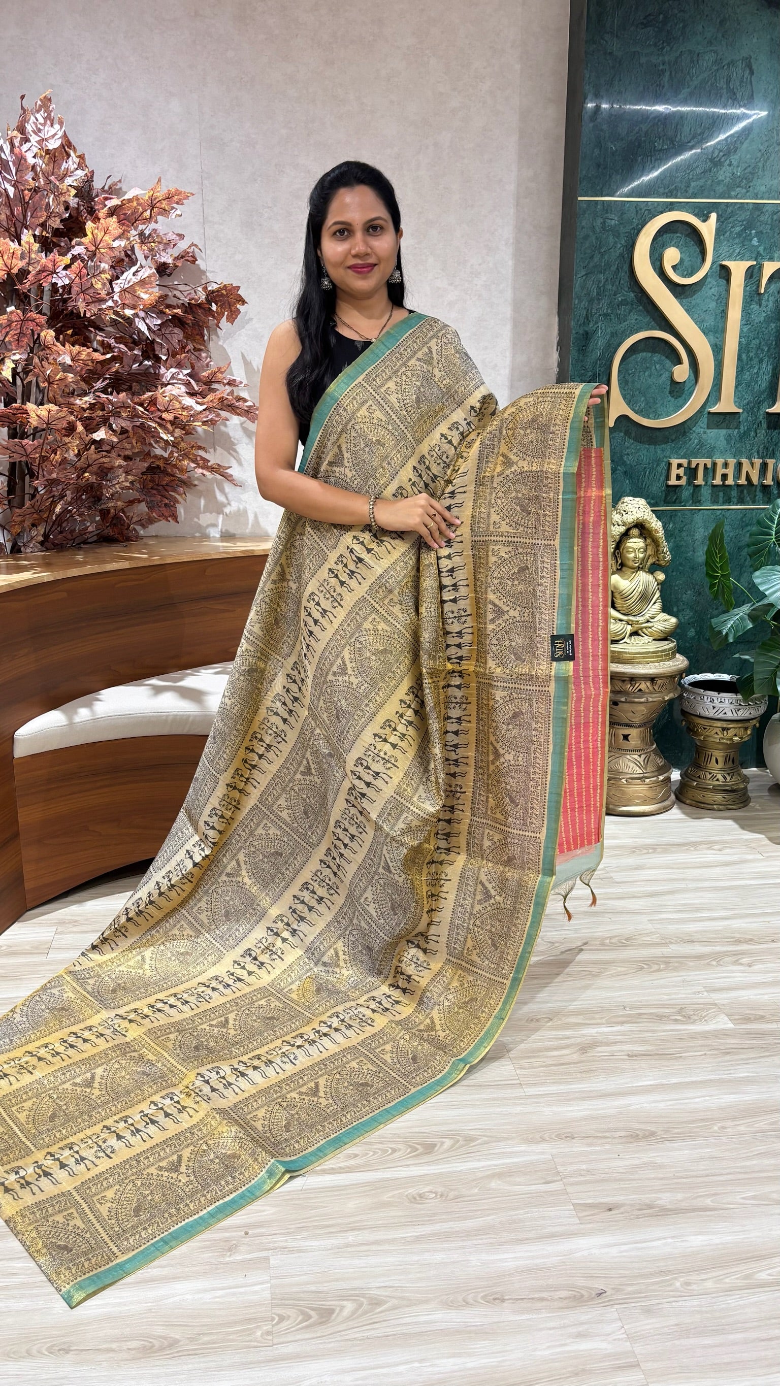 Madhubani art silk