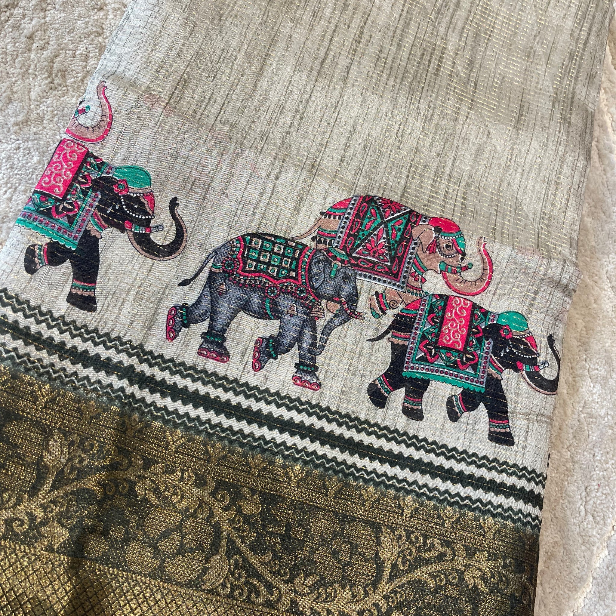 Fancy saree green