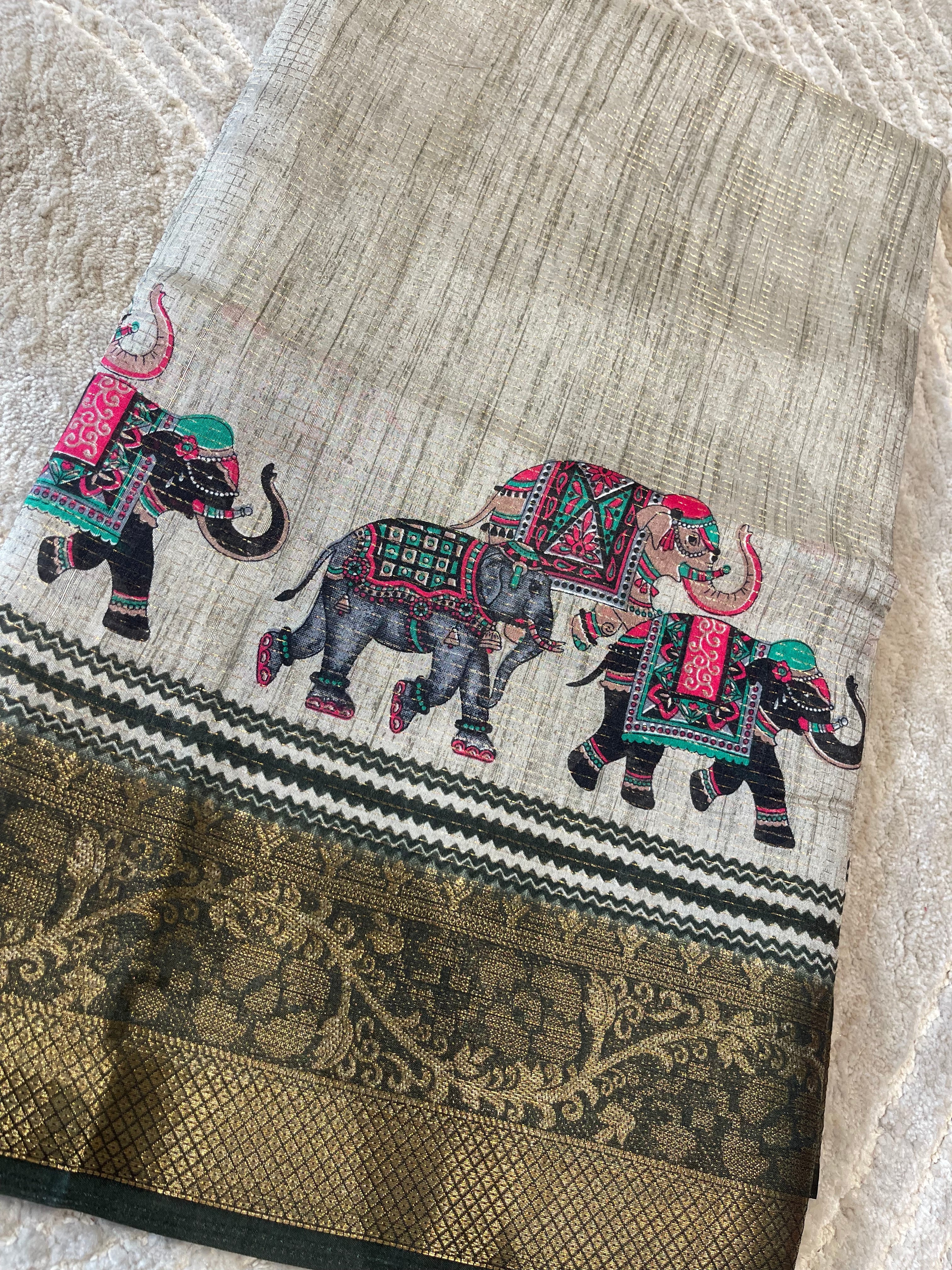 Fancy saree green