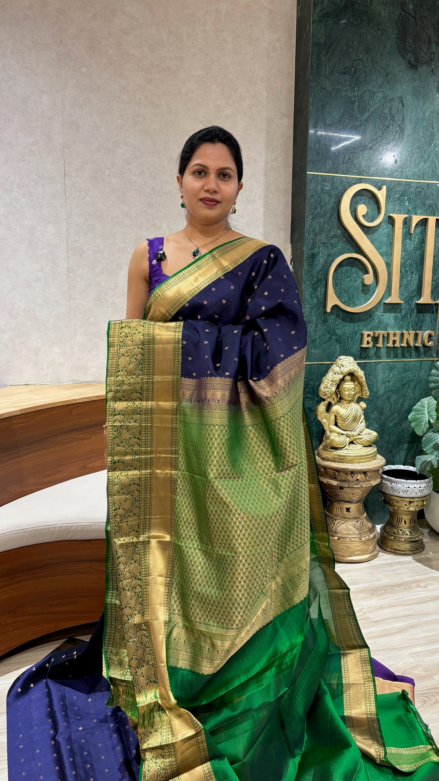 Handloom kanchi pattu blue