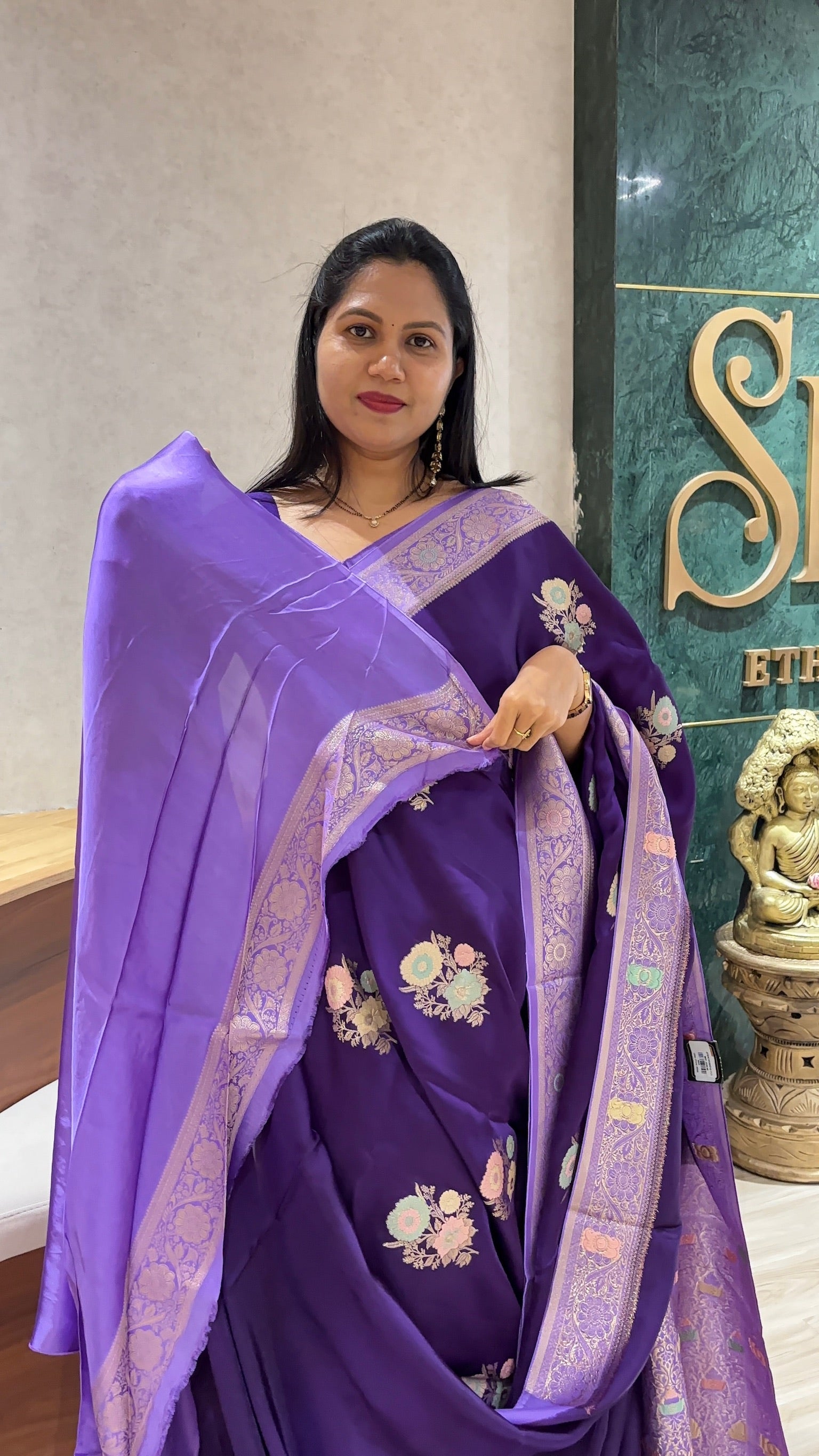 Mashru silk purple