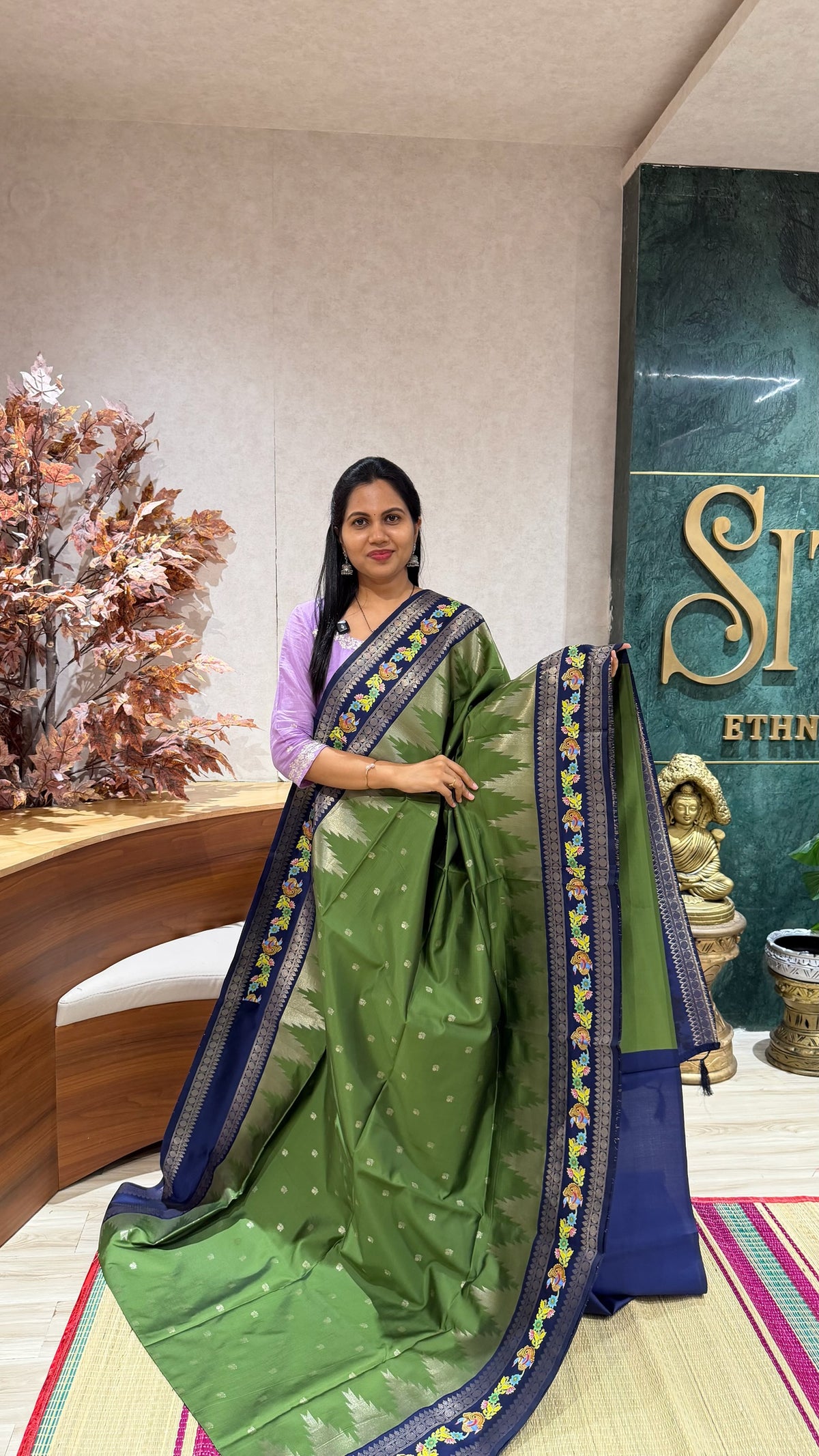 Fancy silk Tanjore print