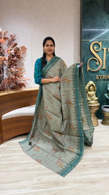 Pure tussar embroidery