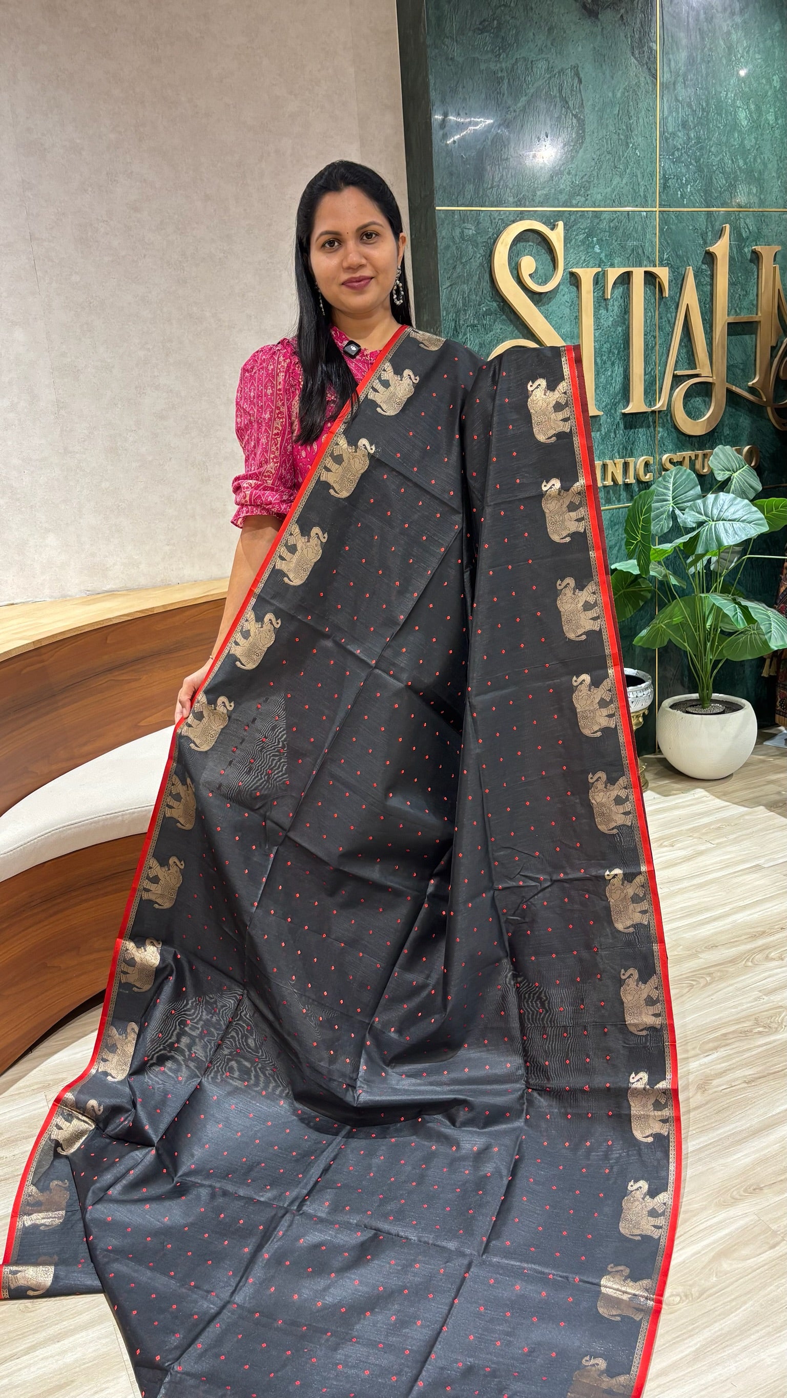 Tussar elephant black